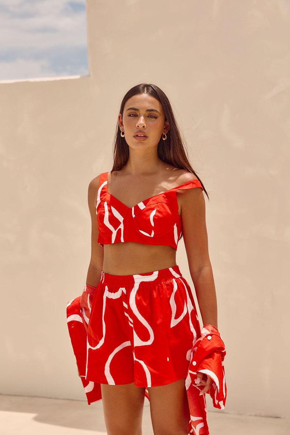 Seona Shorts - Evoke Red Product Image