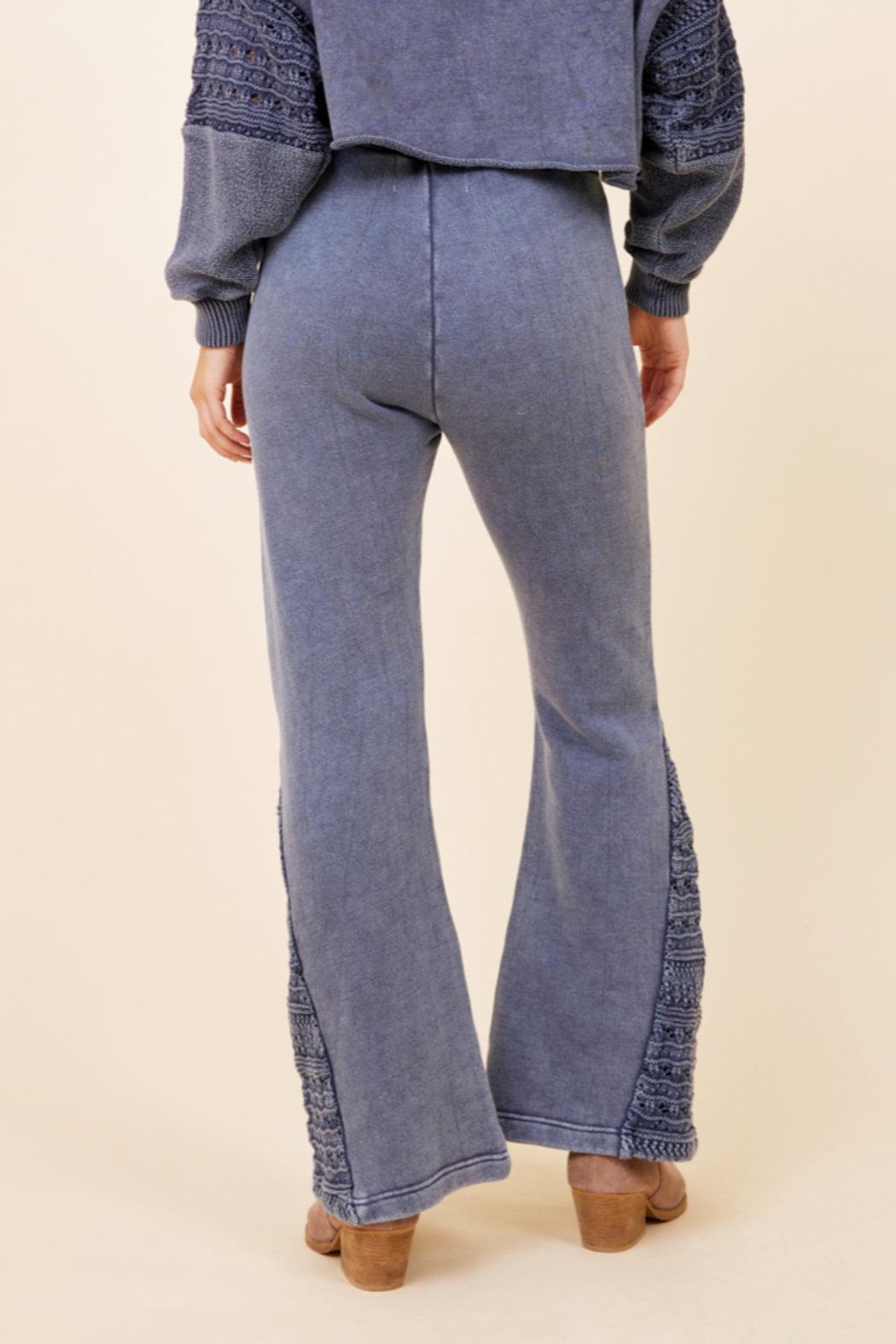 Crochet Detail Wide Leg Pants Product Image