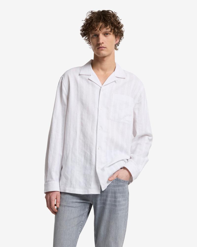 Linen Blend Long Sleeve Camp Shirt Product Image
