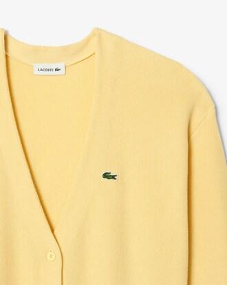 V Neck Moss Stitch Cotton Cardigan Product Image