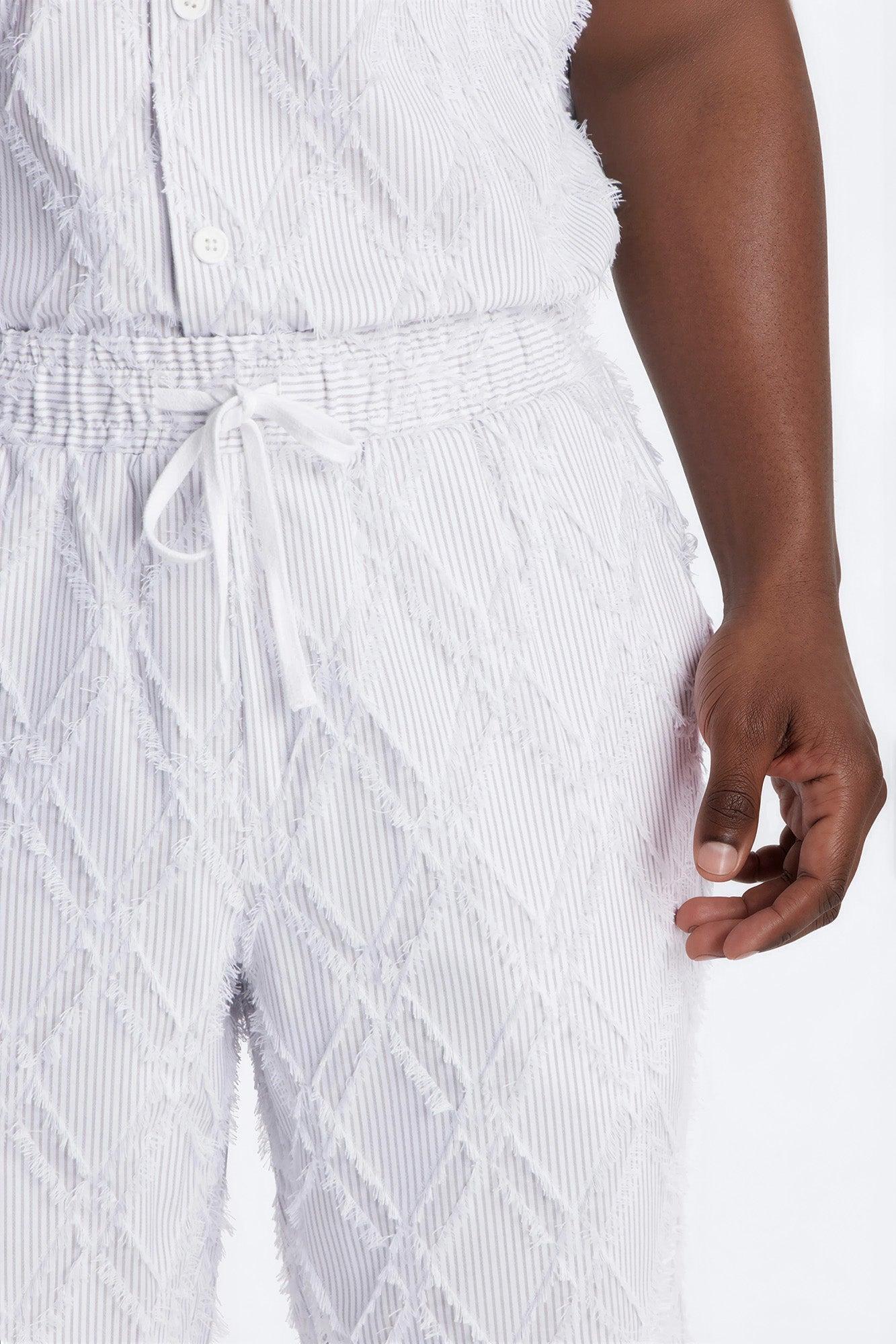 Straight Sahara Stripe Pant - White Male Product Image