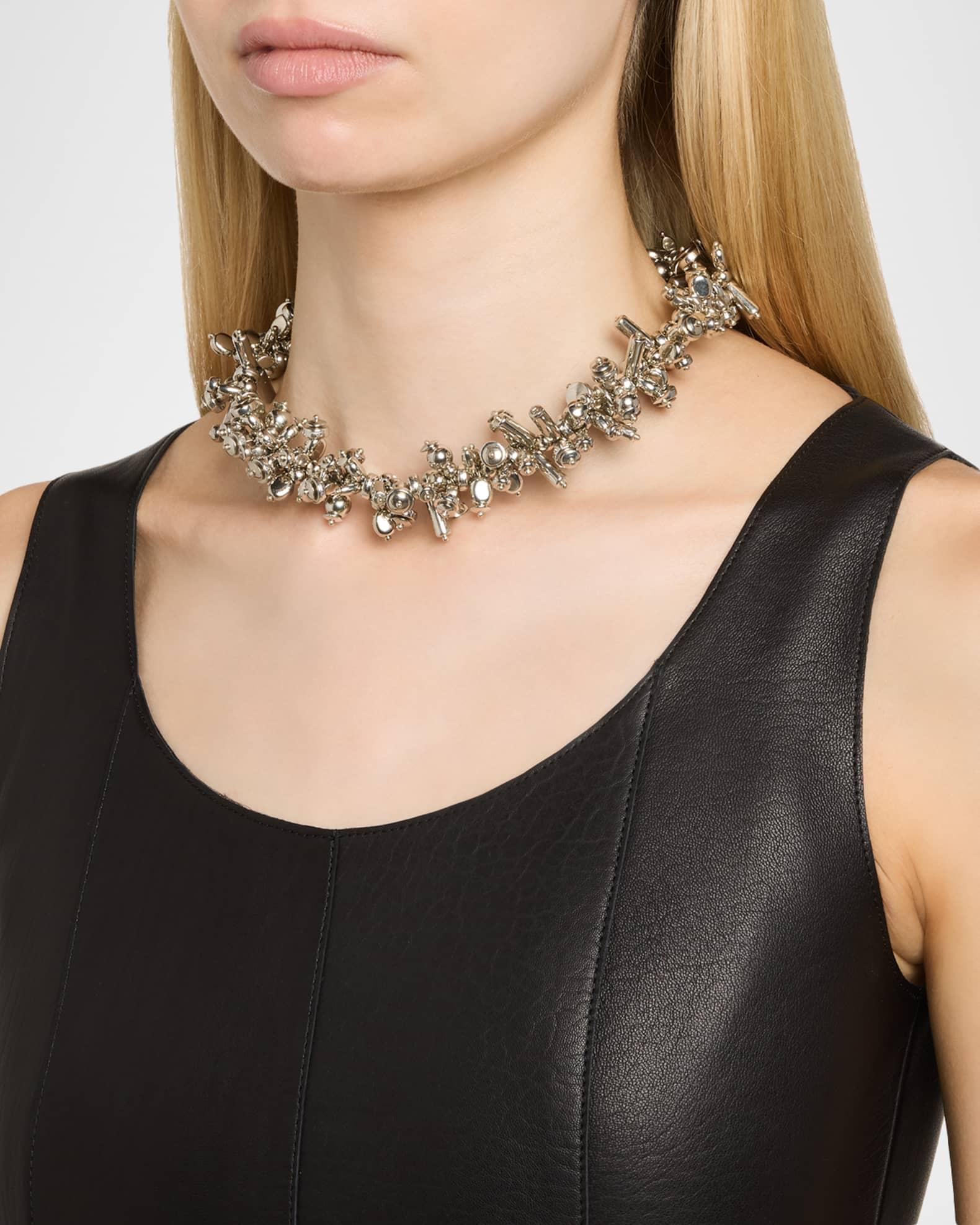 Sterling Silver Beaded Choker Necklace Product Image