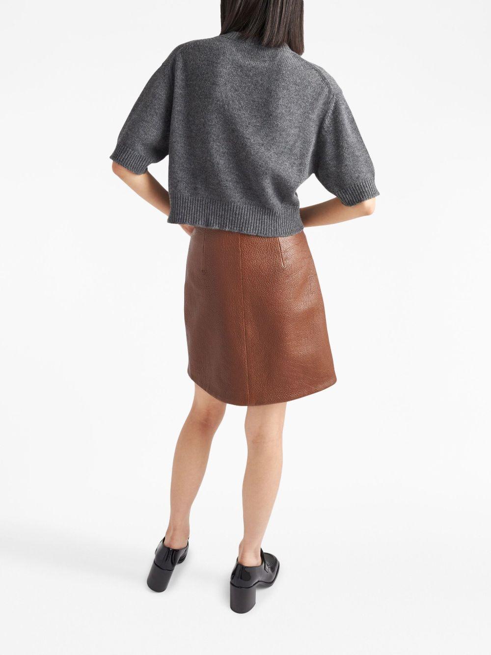 logo-intarsia cropped wool jumper Product Image