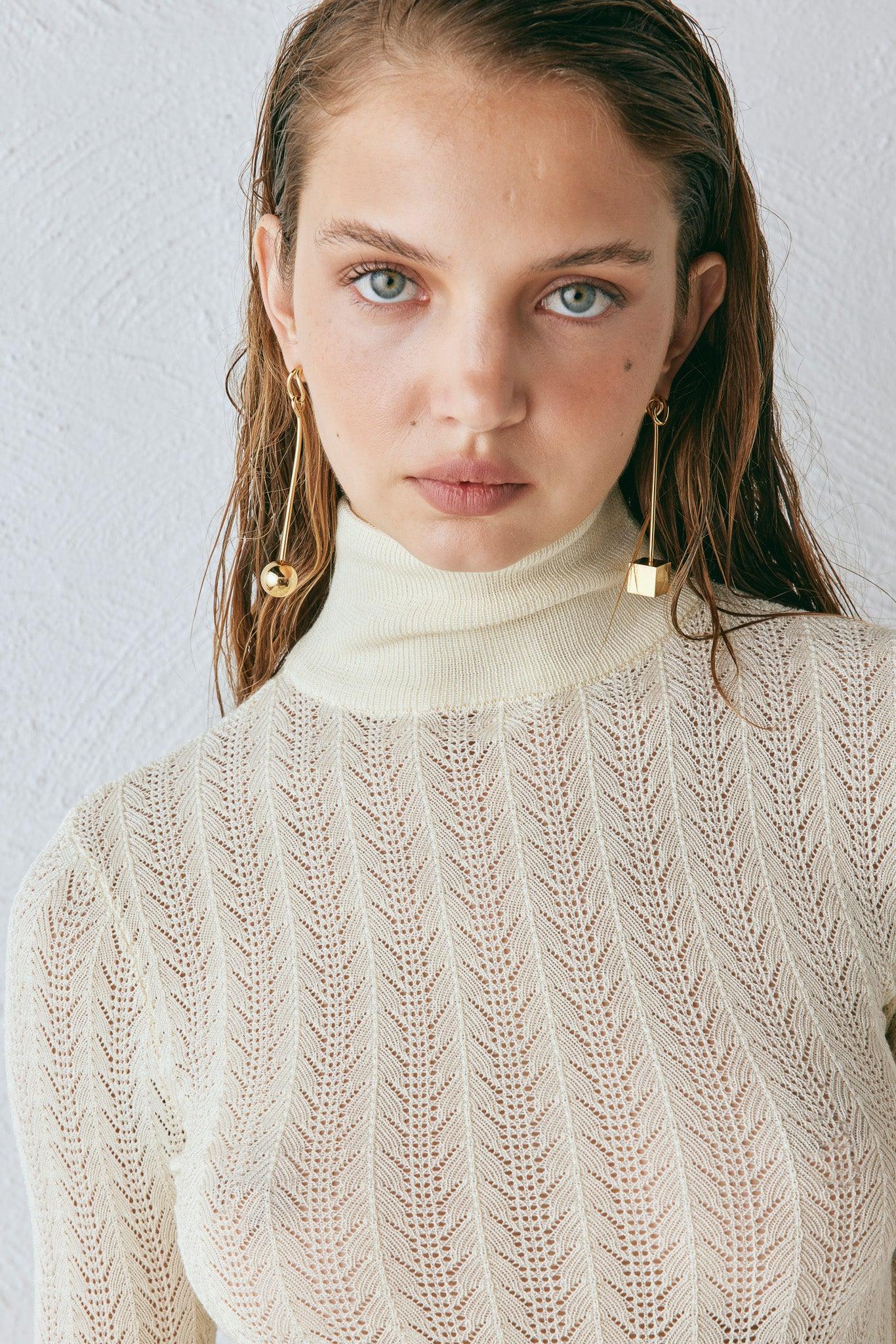 Harriet Knit Skivvy Cream Product Image