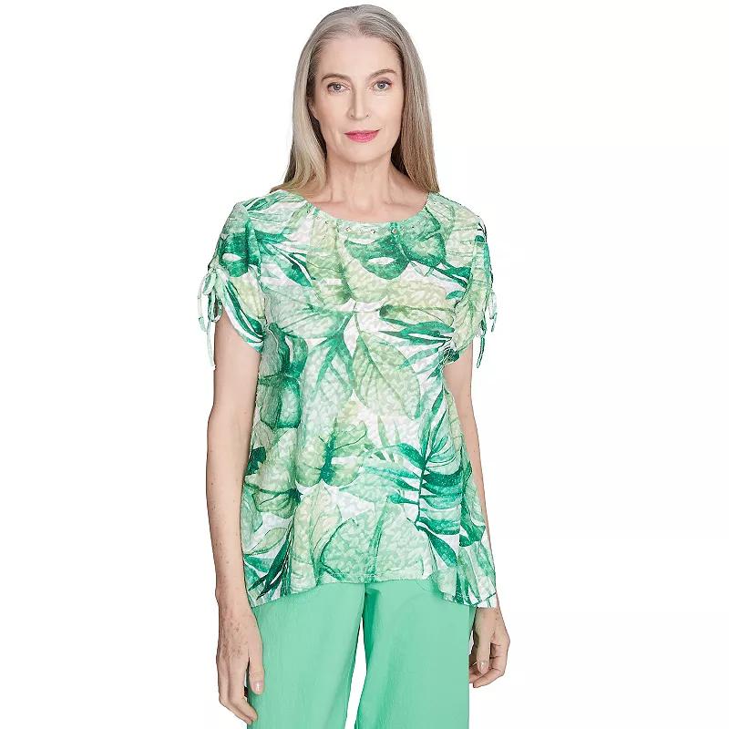 Women's Monotone Tropical Leaf Tee,  Product Image