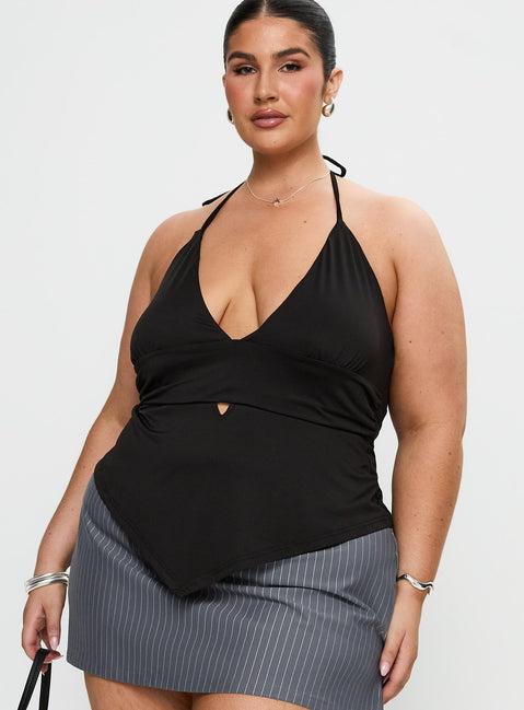 Averee Halter Top Black Curve Product Image