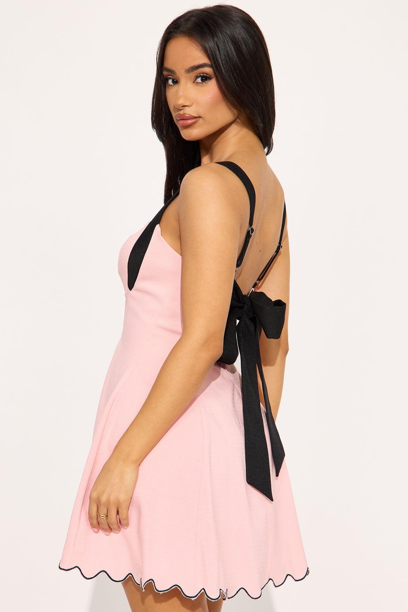 Iman Contrast Micro Mini Dress - Pink/combo Product Image