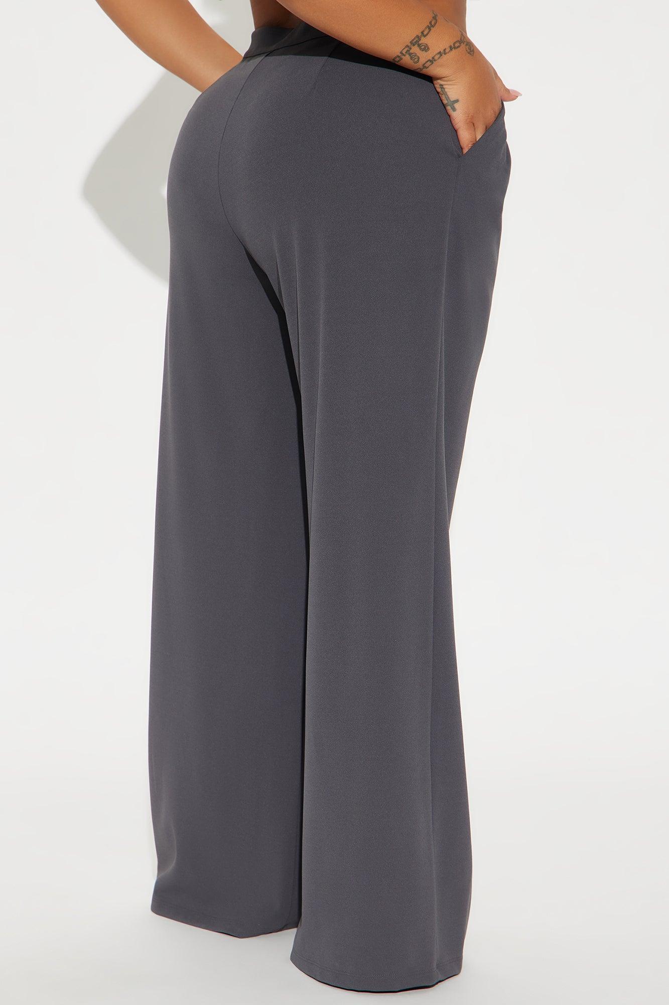 Power Hour Wide Leg Trouser - Charcoal Product Image