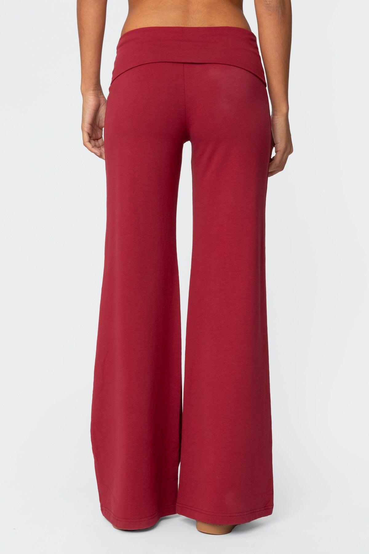 Wide Leg Foldover Pants Product Image