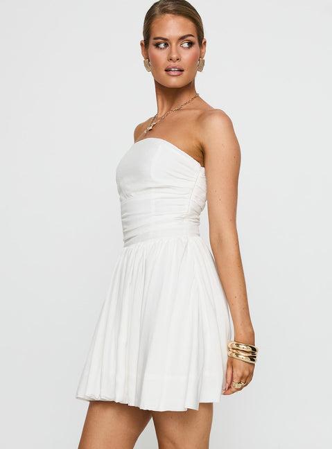 Rashida Strapless Mini Dress White Product Image