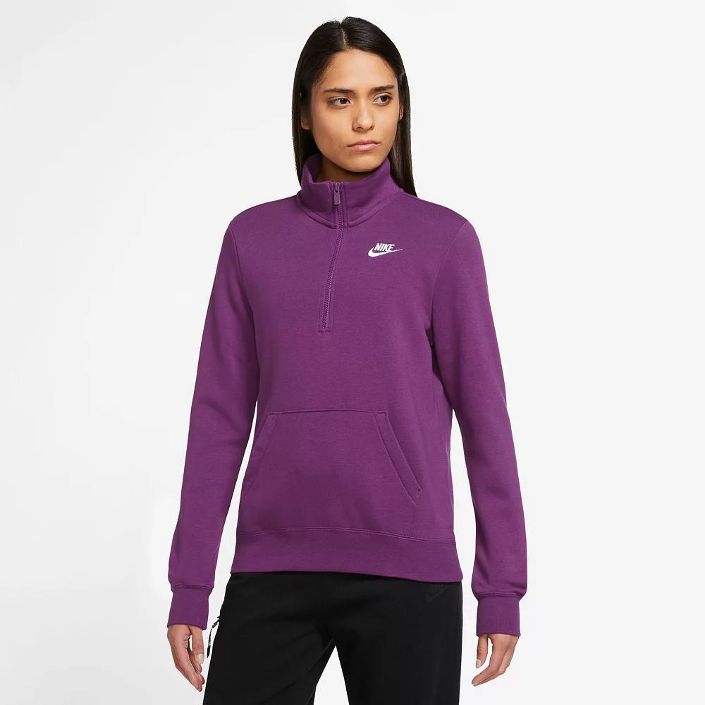 Women's Nike Sportswear Club Fleece Quarter-Zip Sweatshirt, Size: XS, Bold Pink Product Image