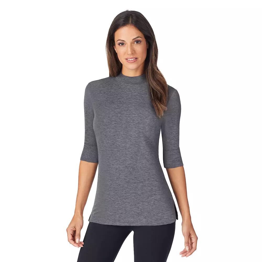 Women's Cuddl Duds® Softwear with Stretch Elbow Sleeve Mockneck Top,  Product Image