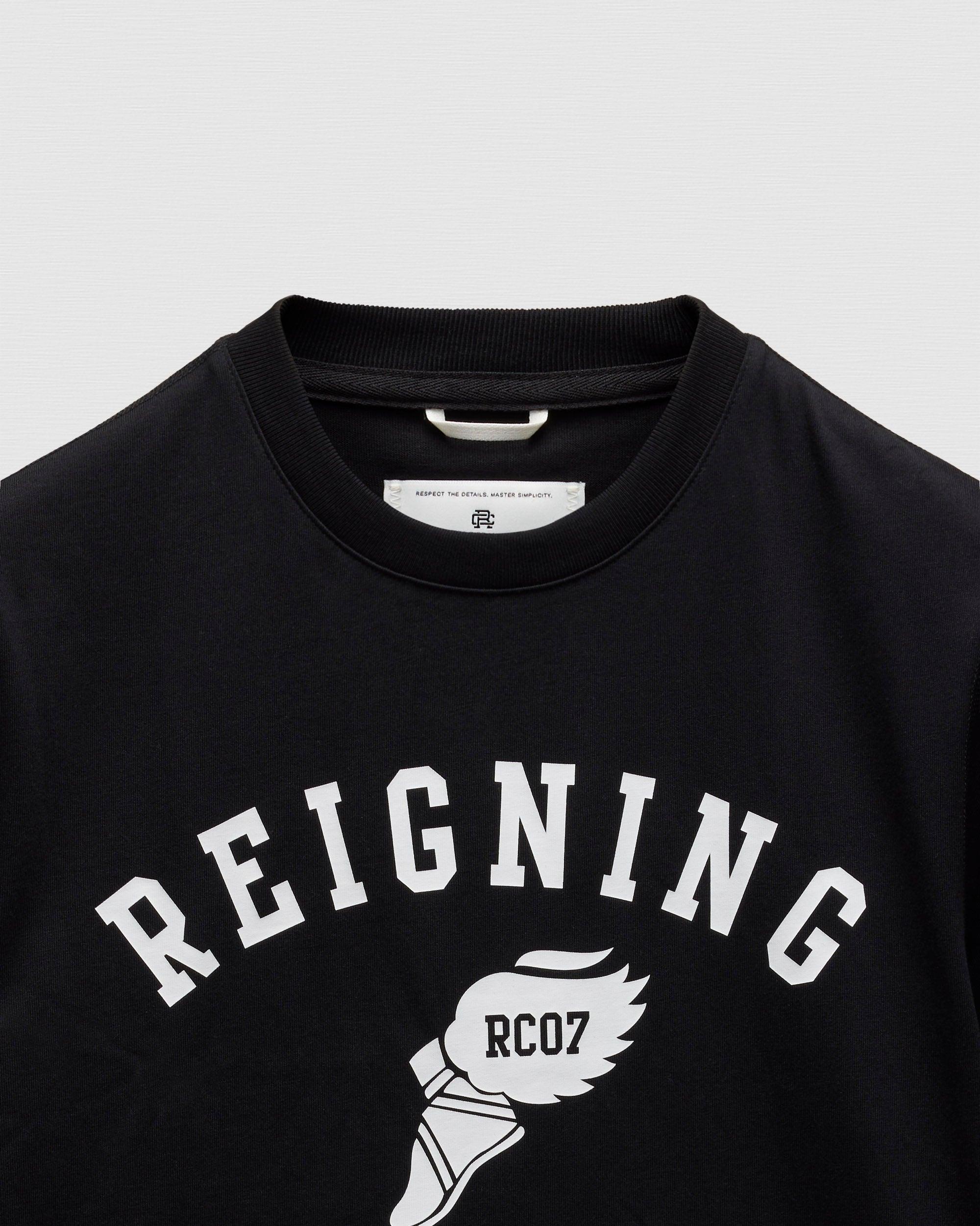 HEAVYWEIGHT COTTON MENS RELAXED CROPPED CREW NECK T-SHIRT | RAVEN Product Image