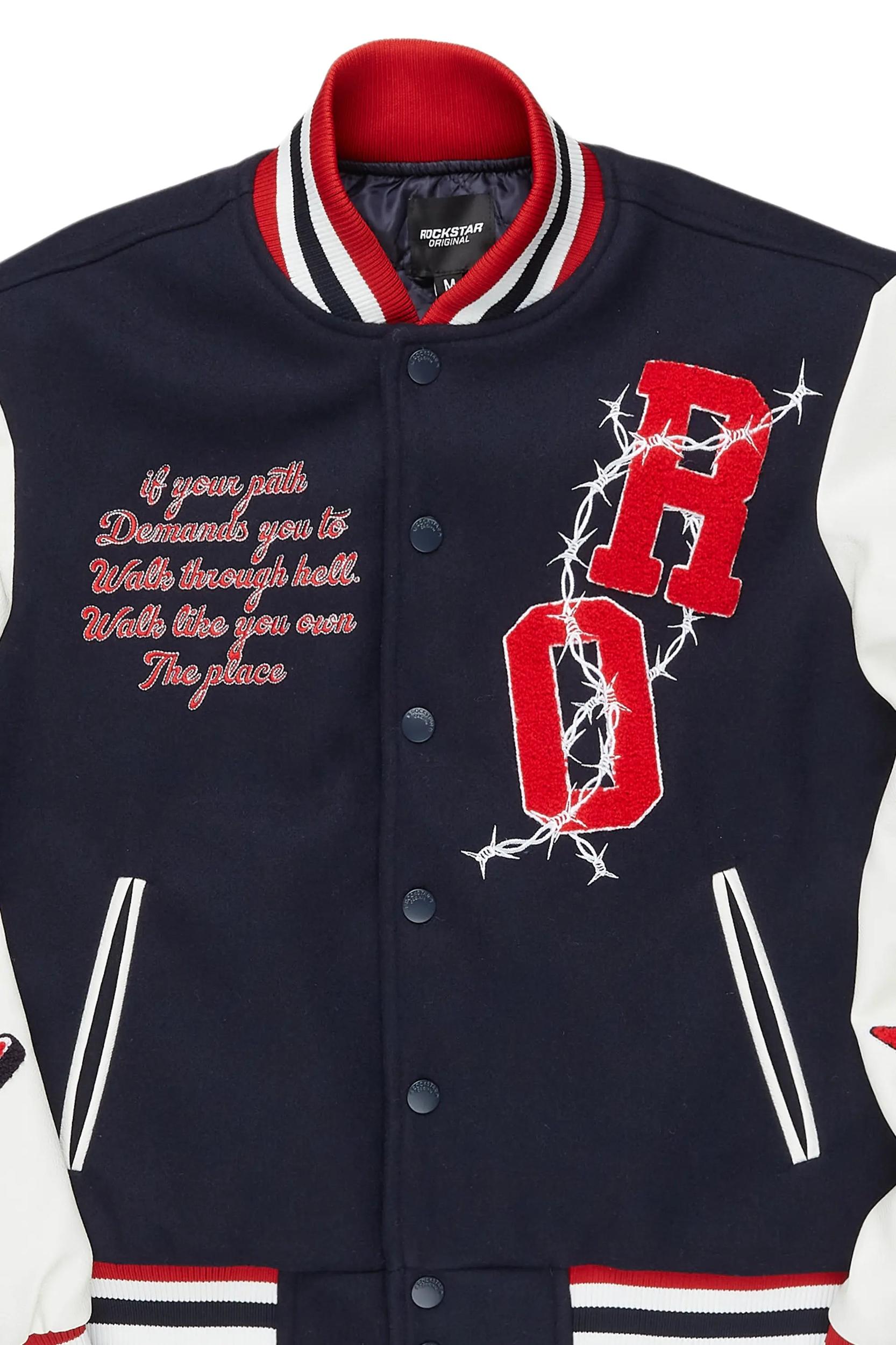 Skoll Navy Varsity Jacket Male Product Image