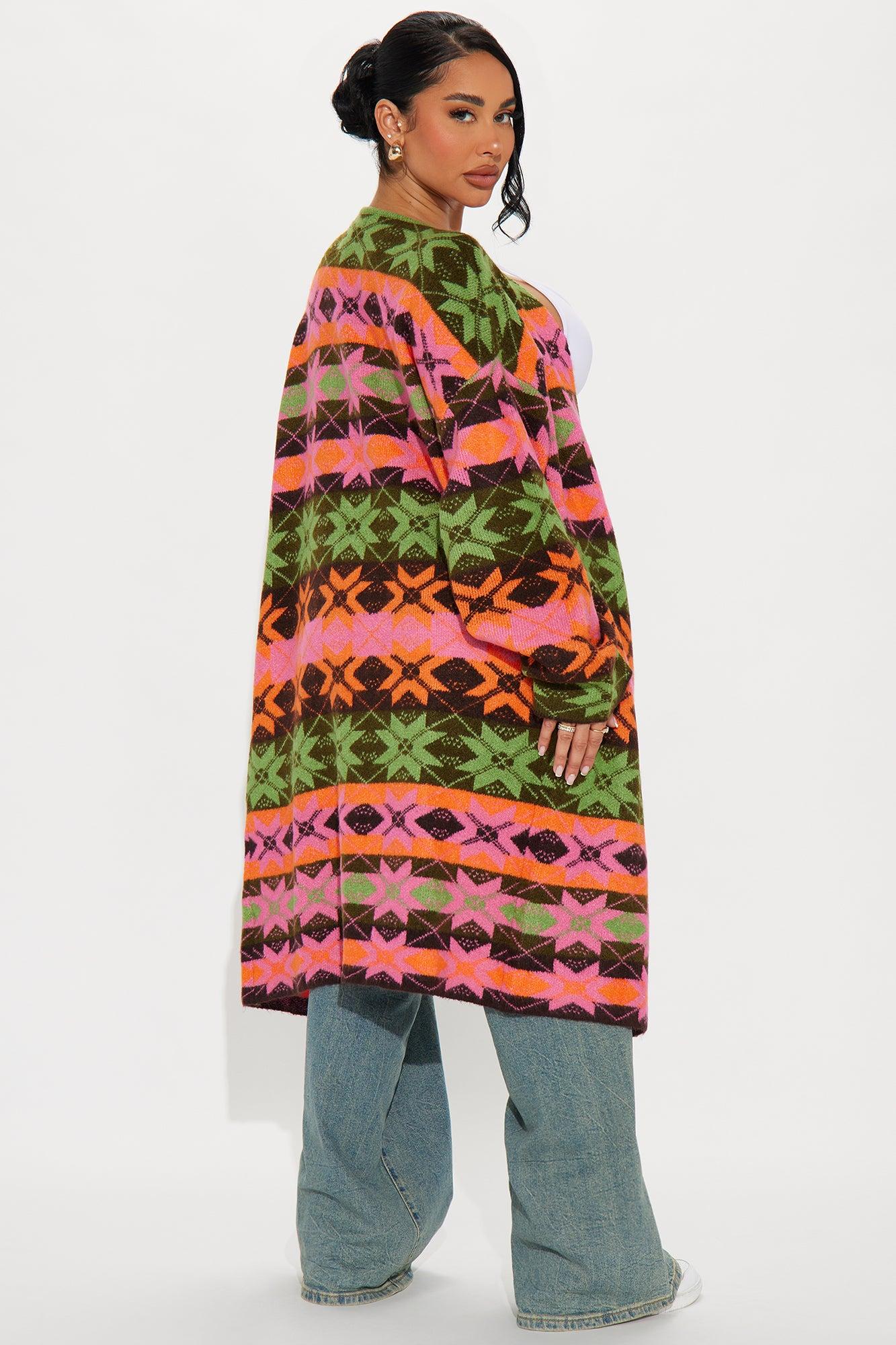 Phoenix Long Cardigan - Black/combo Product Image