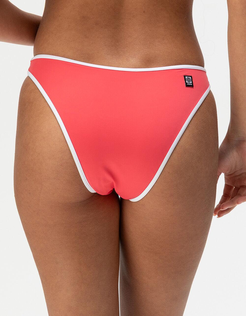 JOLYN Dina High Leg Bikini Bottoms - CORAL Product Image