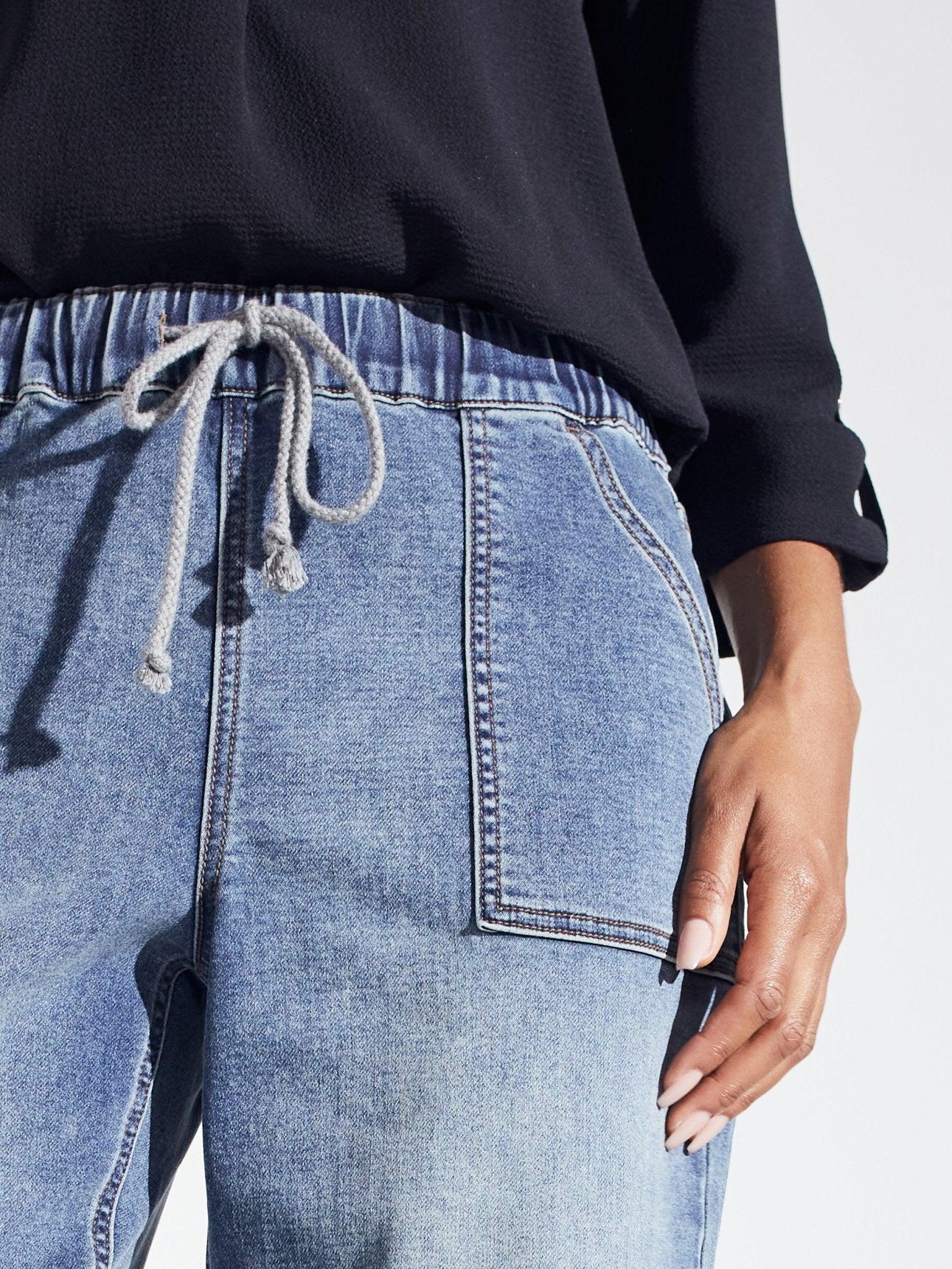 Westport Knit Denim Weekender Sweatpant with Pockets and Drawstring Waist Product Image