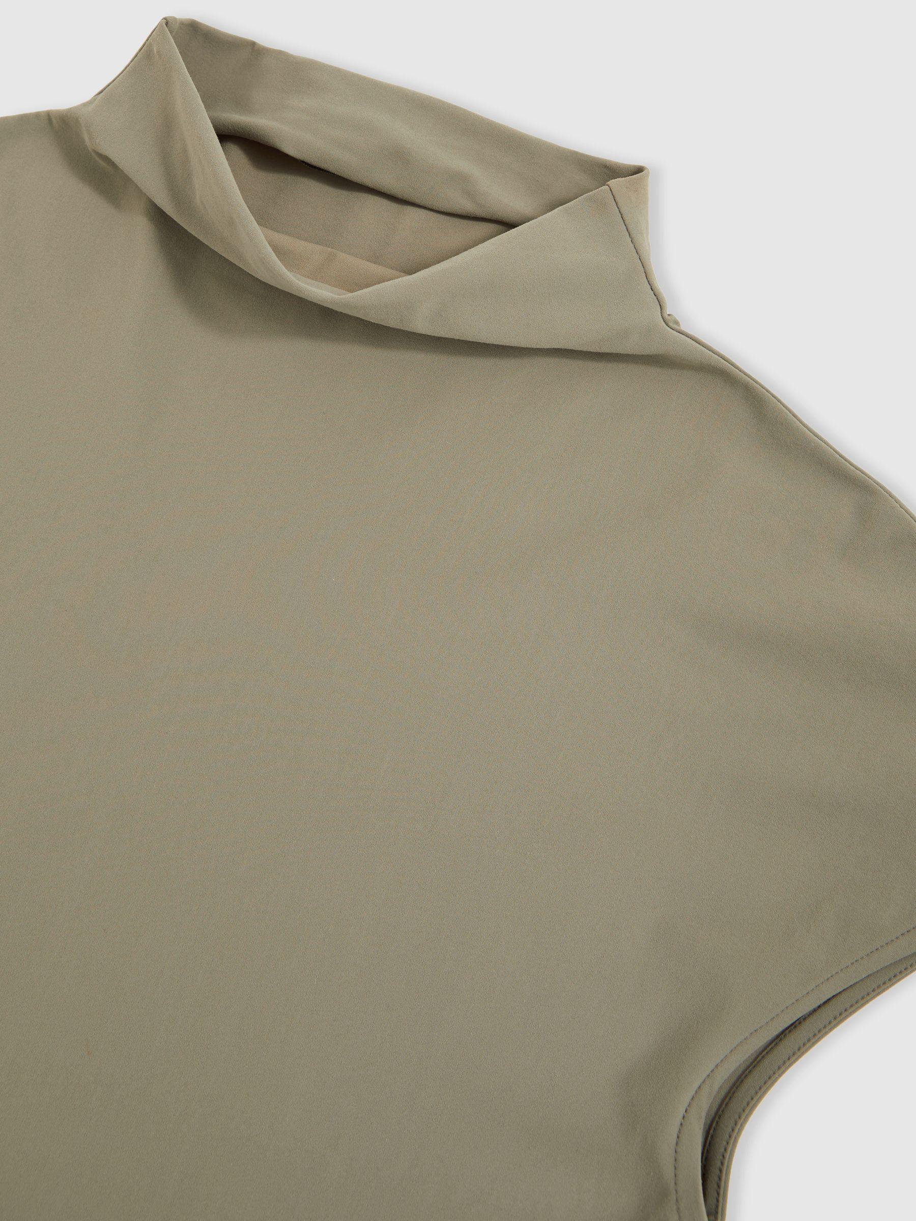 High-Neck Jersey Bodysuit in Sage Green Product Image