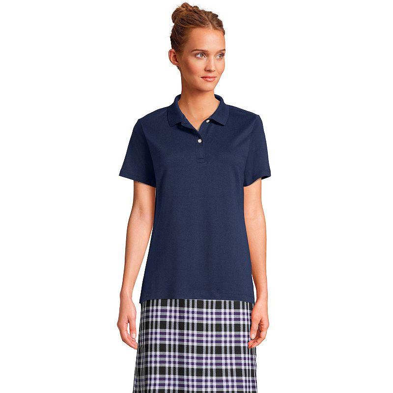 Women's Lands' End School Uniform Short Sleeve Interlock Polo Shirt,  Product Image