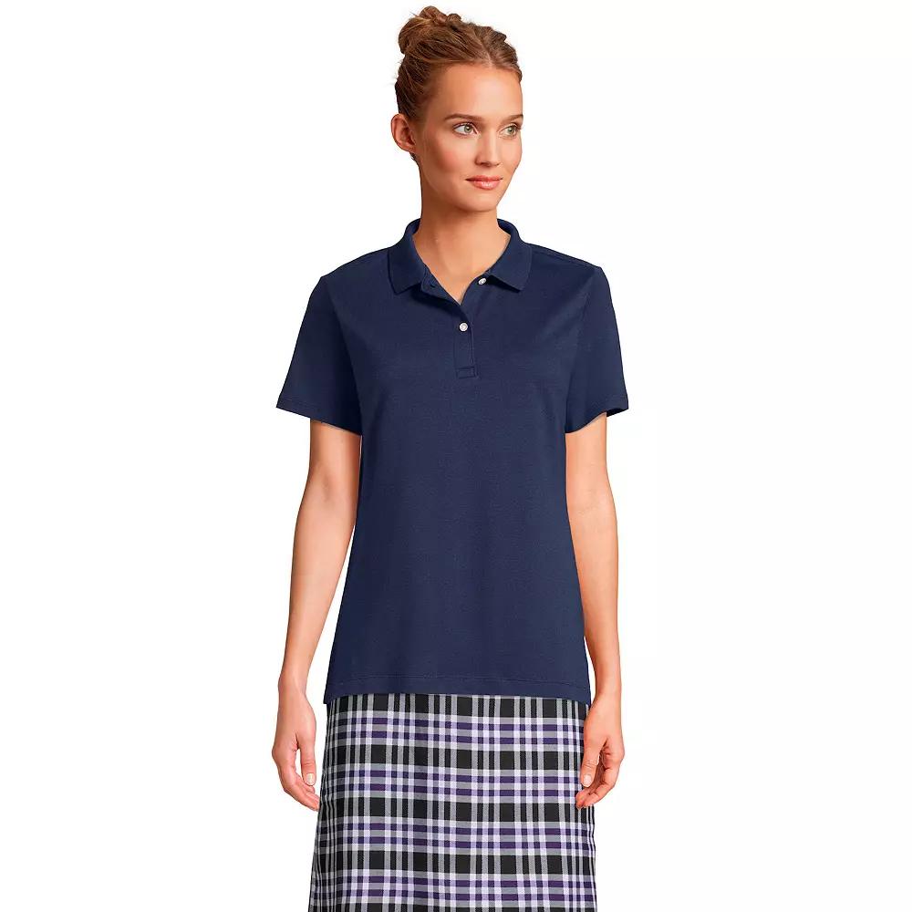 Women's Lands' End School Uniform Short Sleeve Interlock Polo Shirt,  Product Image