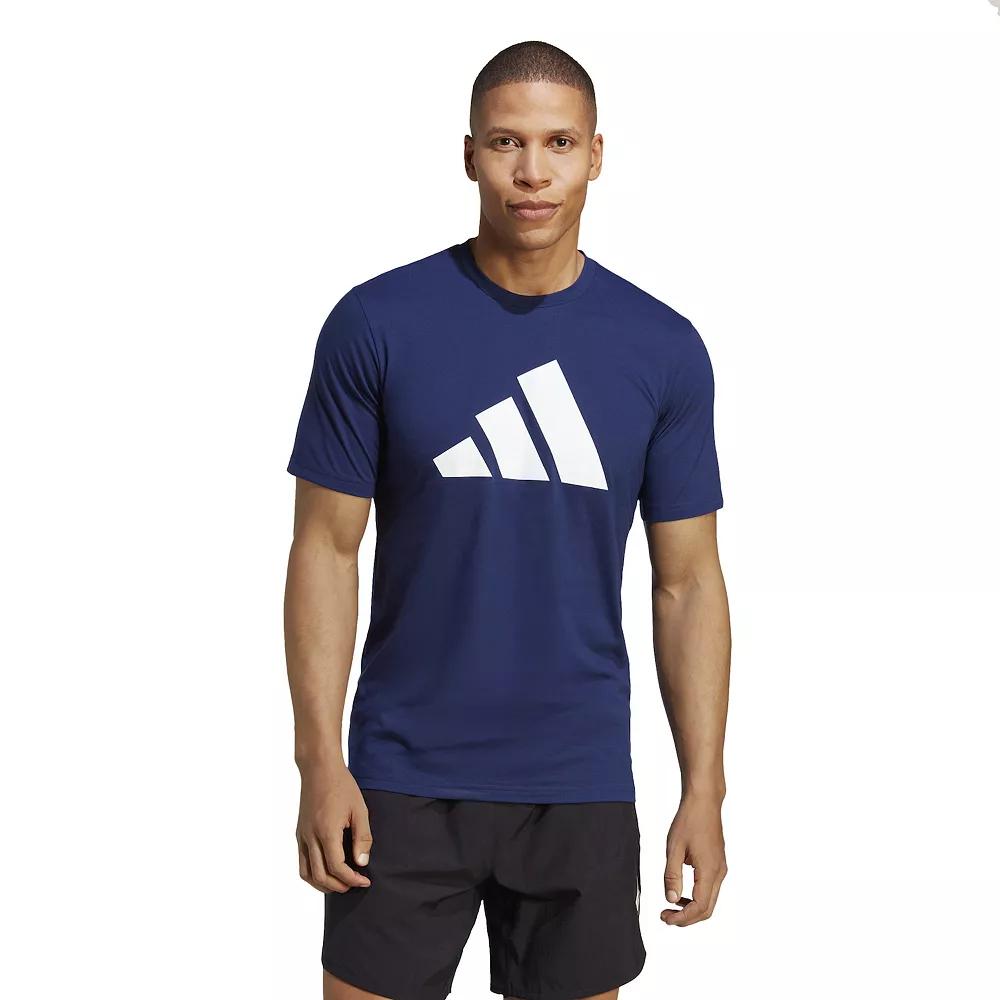 Big & Tall adidas Essentials Feelready Logo Training T-Shirt, Men's, Size: XXL Tall, Dark Blue White Product Image