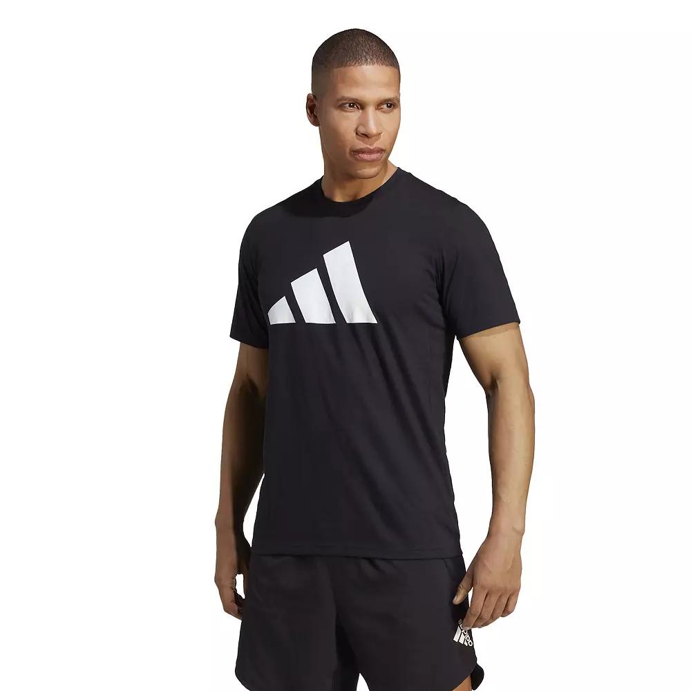 Big & Tall adidas Essentials Feelready Logo Training T-Shirt, Men's, Size: 3XL, Black White Product Image