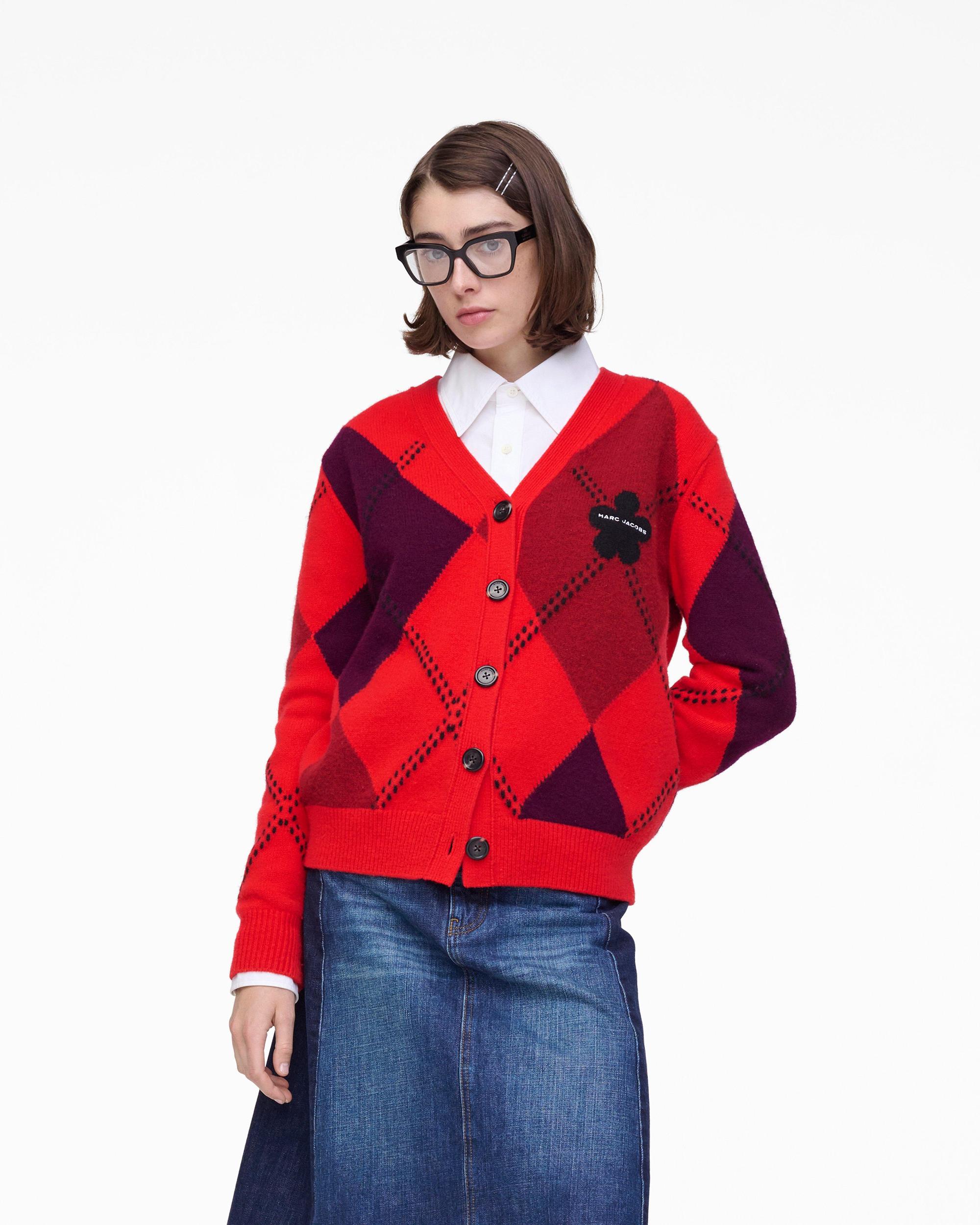 Preppy Daisy Argyle Cardigan Product Image