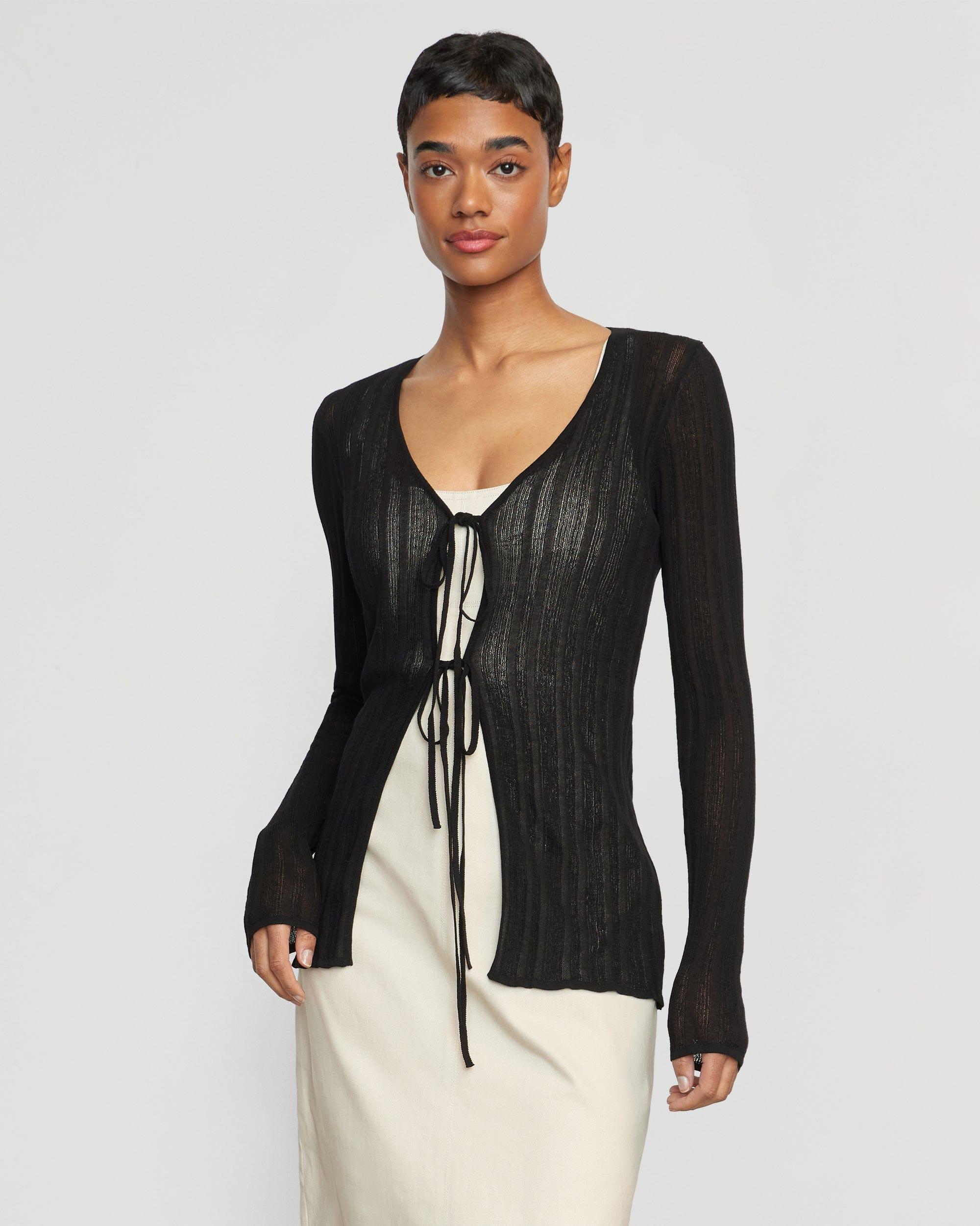 Adina Semi-Sheer Tie-Front Top Product Image