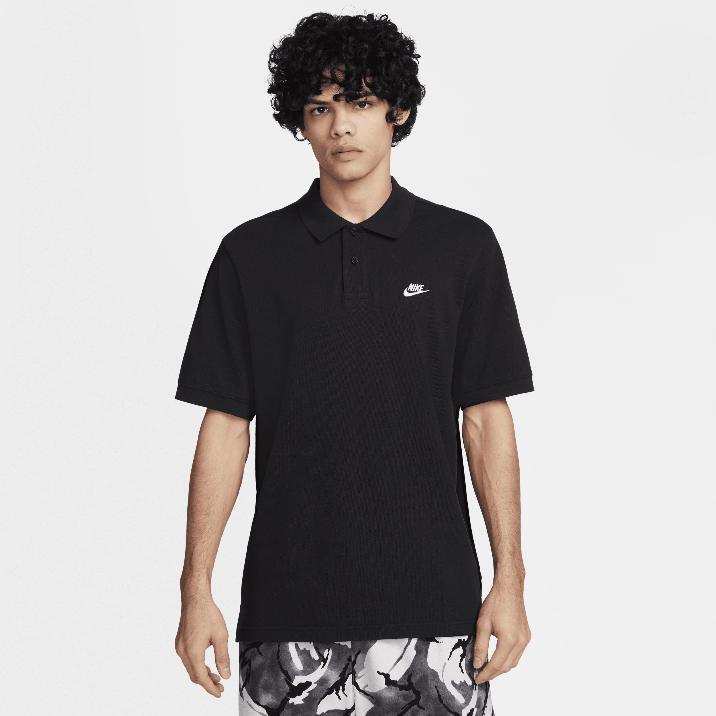 Nike Mens Nike Club SS Polo Pique - Mens Black/White Product Image