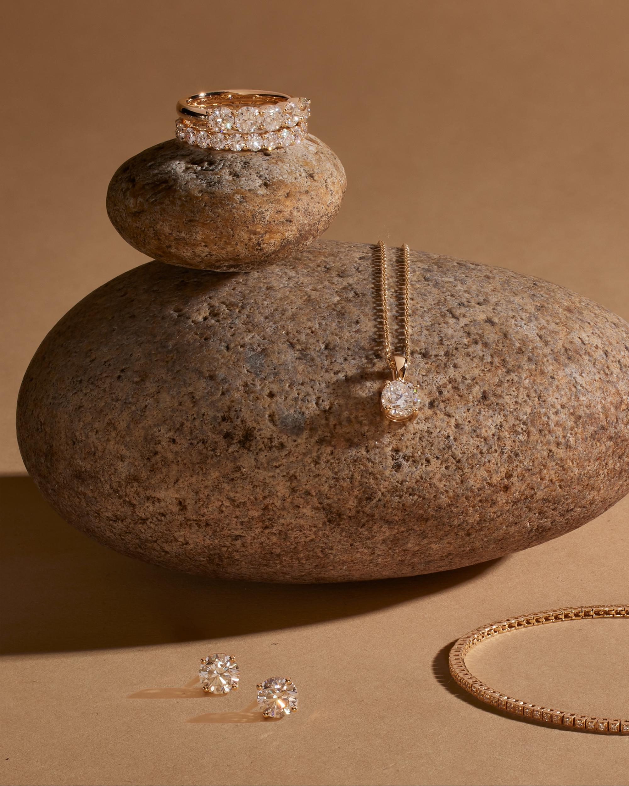 Quince | Women's 14K Gold Lab Grown Diamond Four-Prong Solitaire Studs Product Image