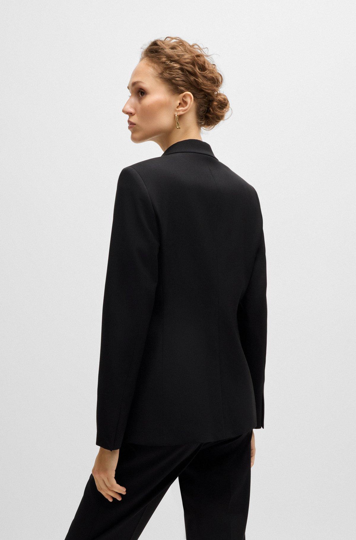 BOSS - Regular-fit jacket in virgin wool with tussah silk - Black Product Image