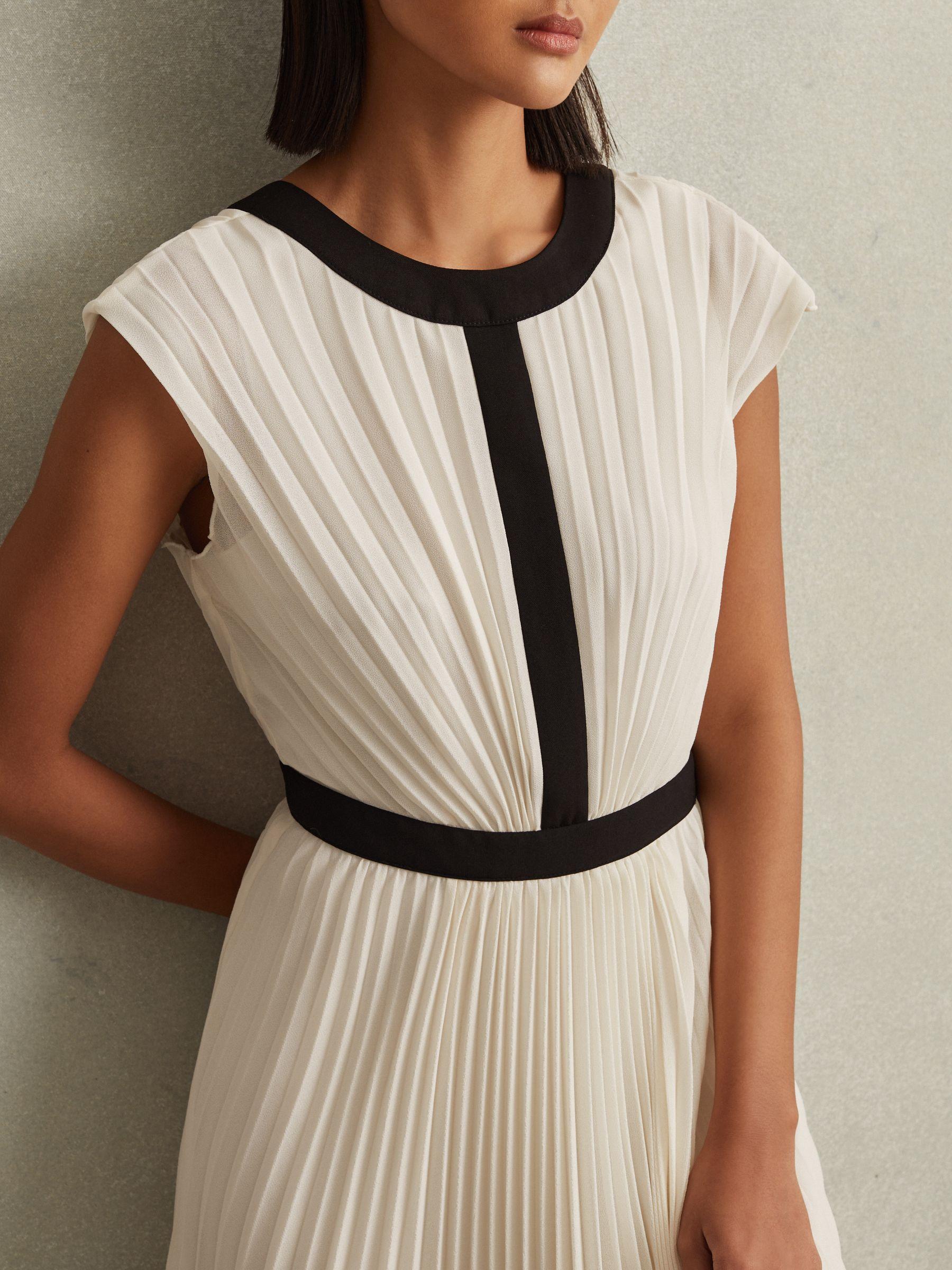 Pleated Maxi Dress in White Product Image