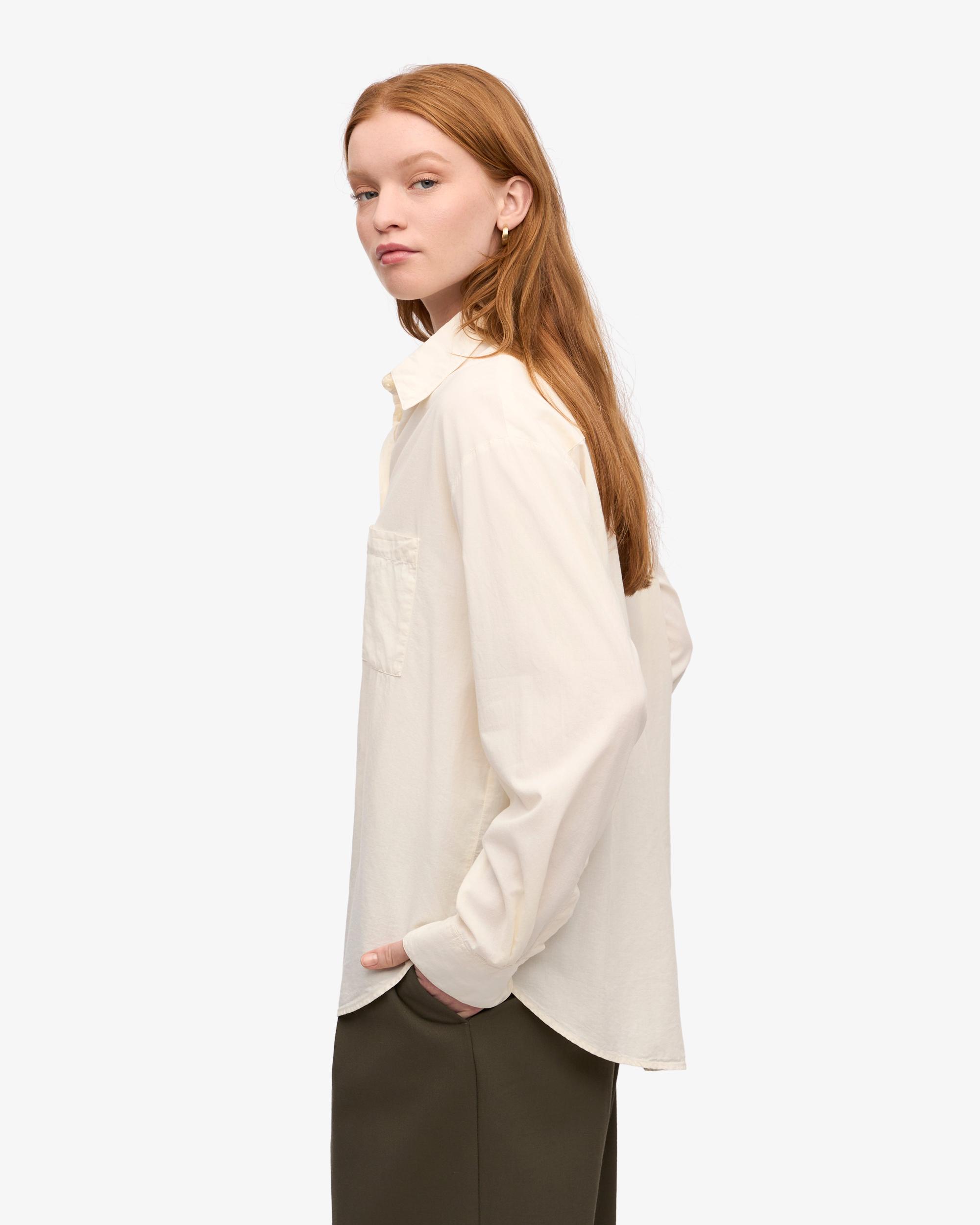 Organic Oversized Shirt - Ivory White Product Image