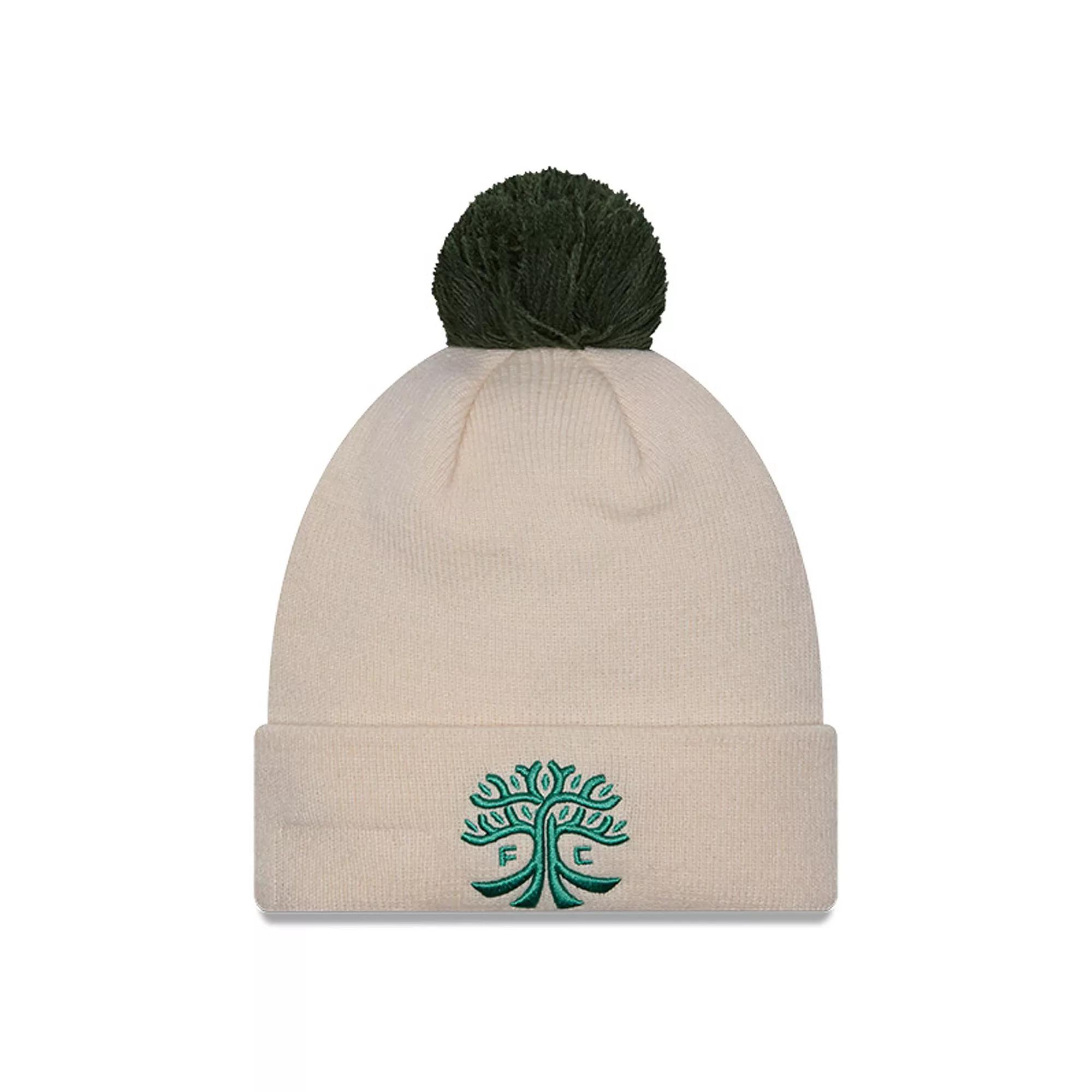 Men's New Era  Cream Austin FC Jersey Hook Cuff Knit Hat with Pom, Afc Beige Product Image