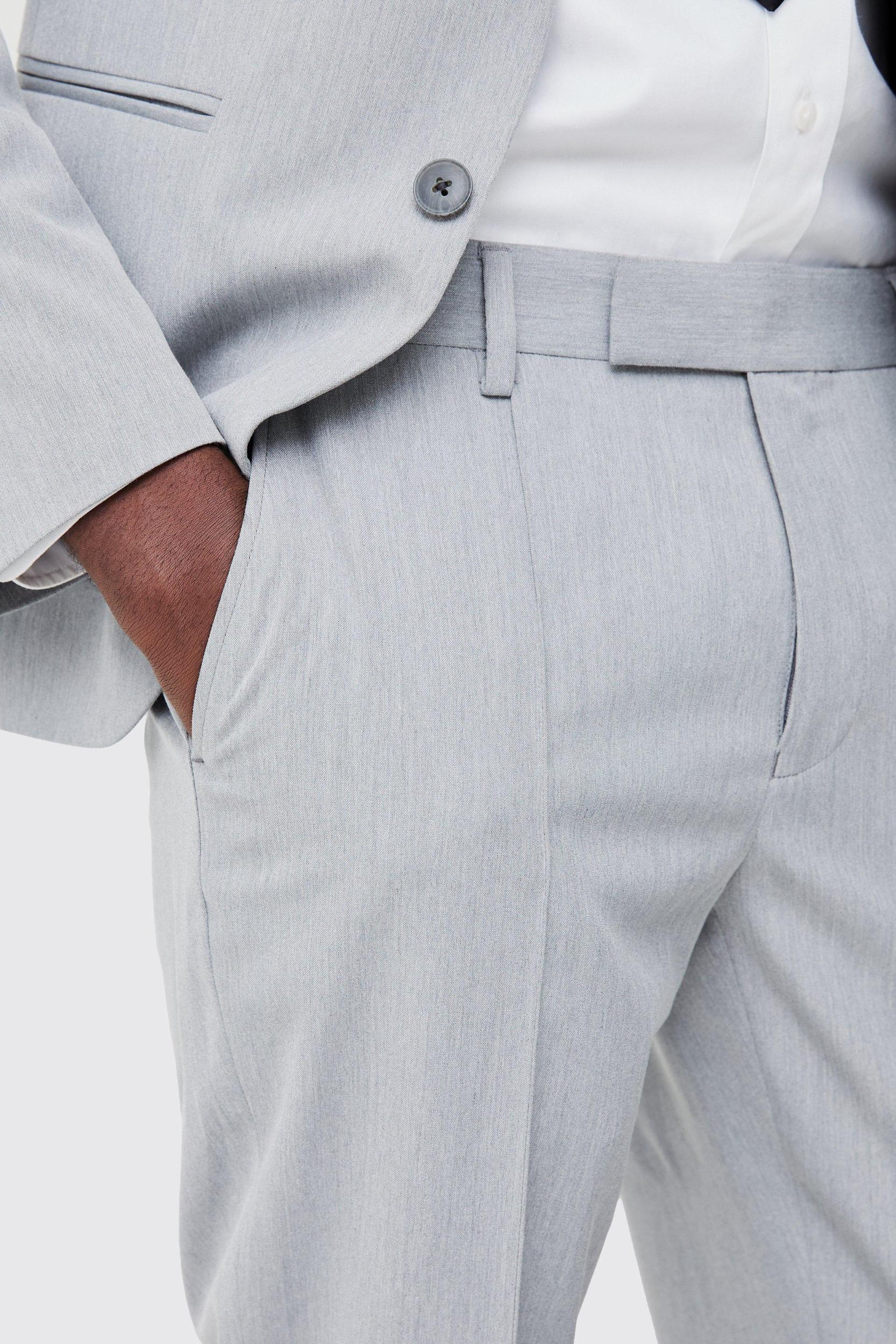Fixed Waist Slim Pintuck Tailored Pants | boohooMAN USA Product Image