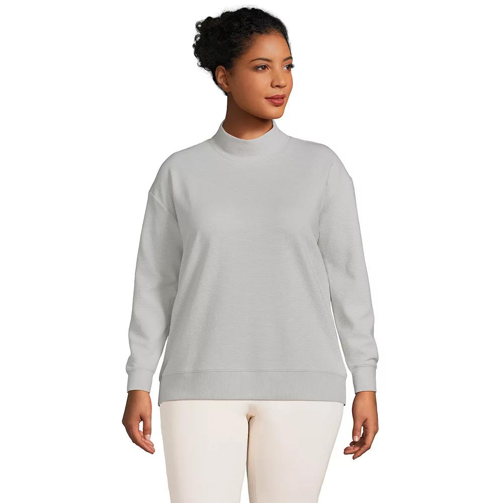 Women's Lands' End Long Sleeve Ottoman Mock Pullover,  Product Image