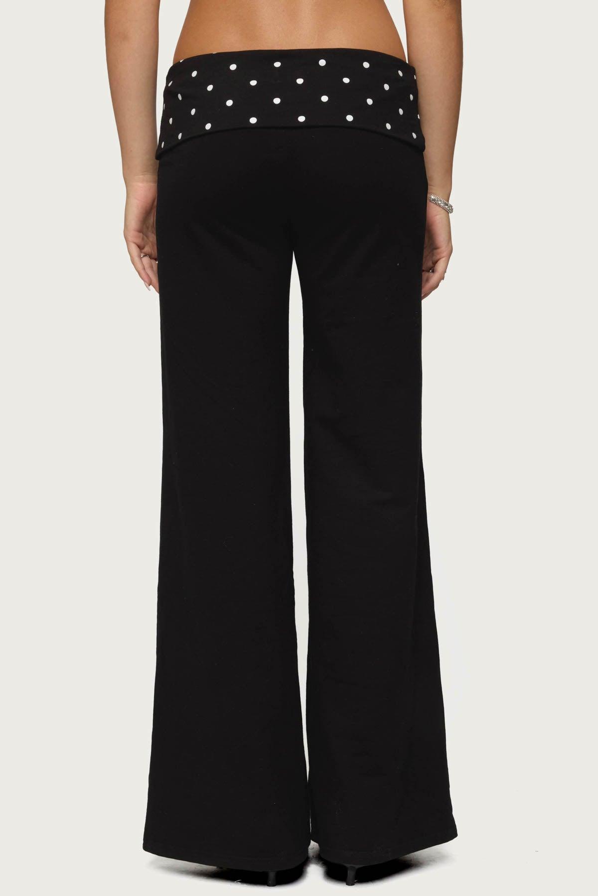 Reeva Polka Dot Fold Over Pants Product Image