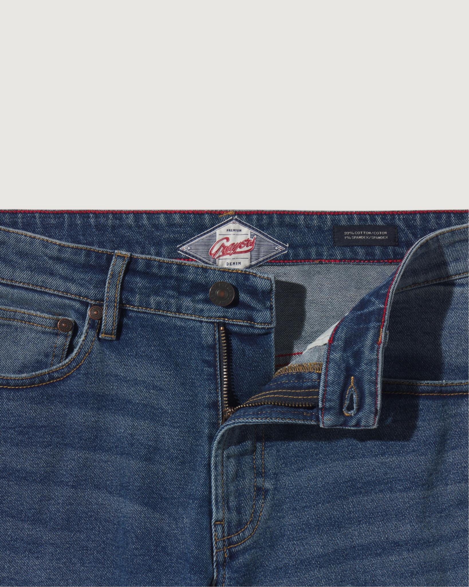Edward Stretch Straight Fit Denim - Vintage Wash Product Image