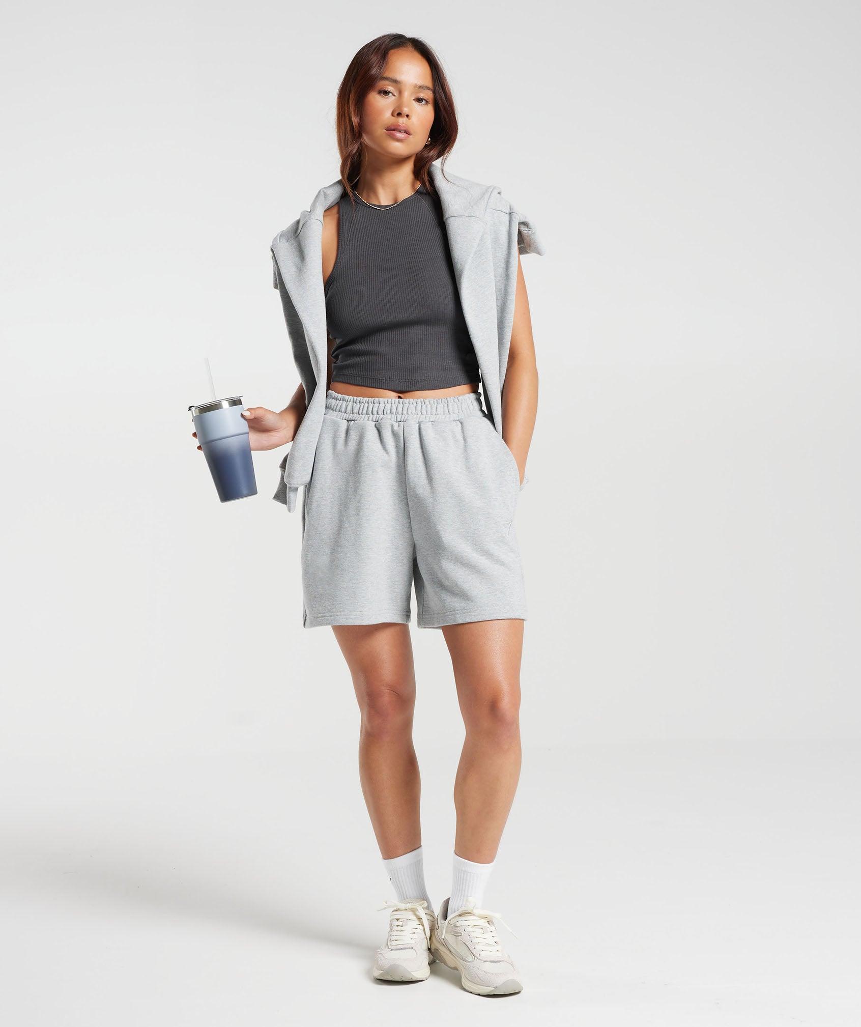 Gymshark Cotton Rib Midi Tank - Onyx Grey Female Product Image