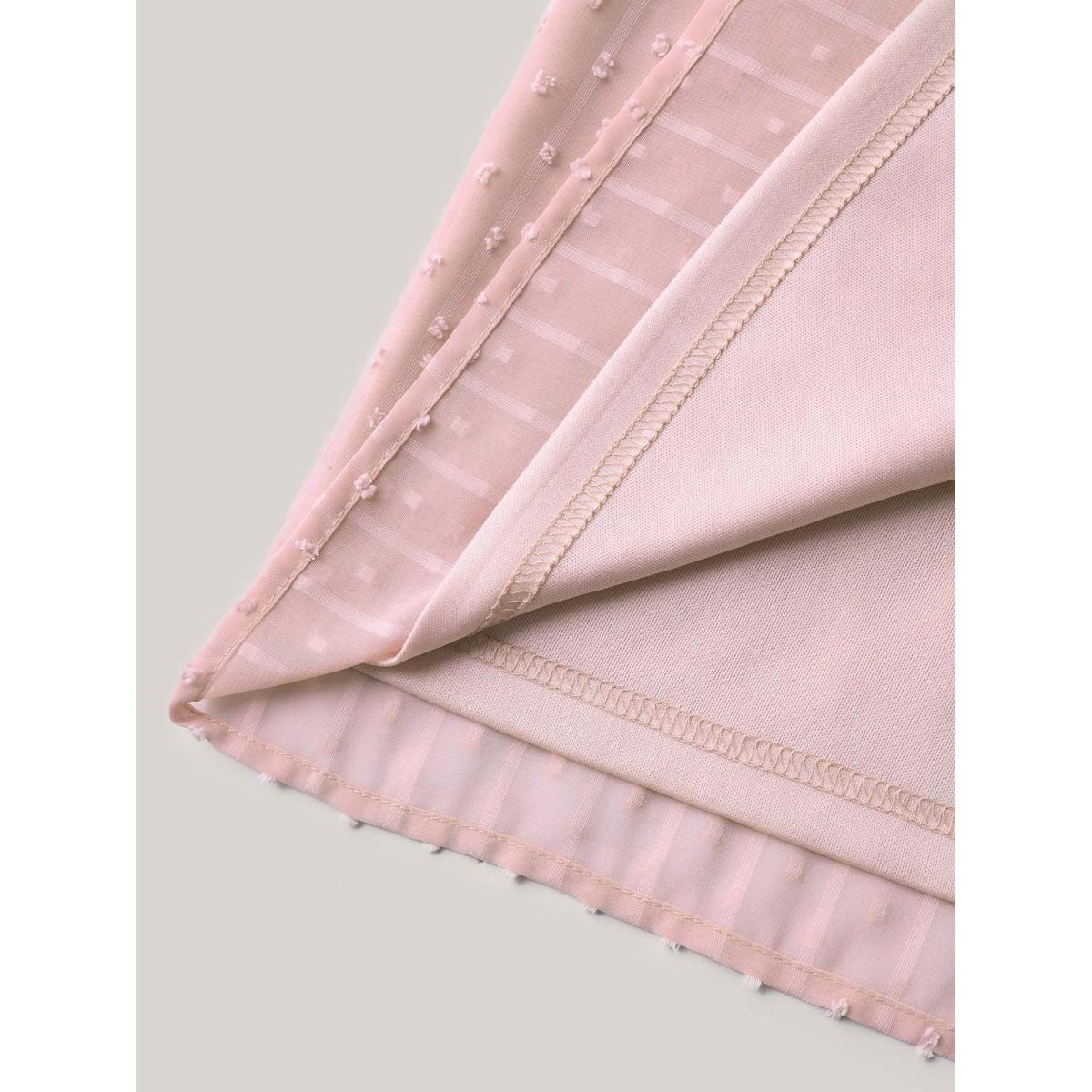 Plus Size Dirtypink Textured Woven V-Neck Blouse Women Elegant Elbow-length sleeve V-neck Everyday Blouses BloomChic 18-20/2X Product Image