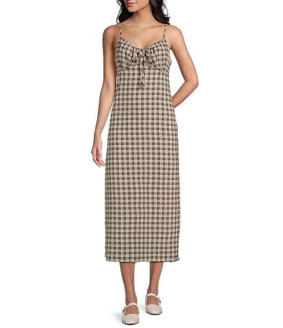 Things Between Sleeveless Plaid Midi Dress Product Image