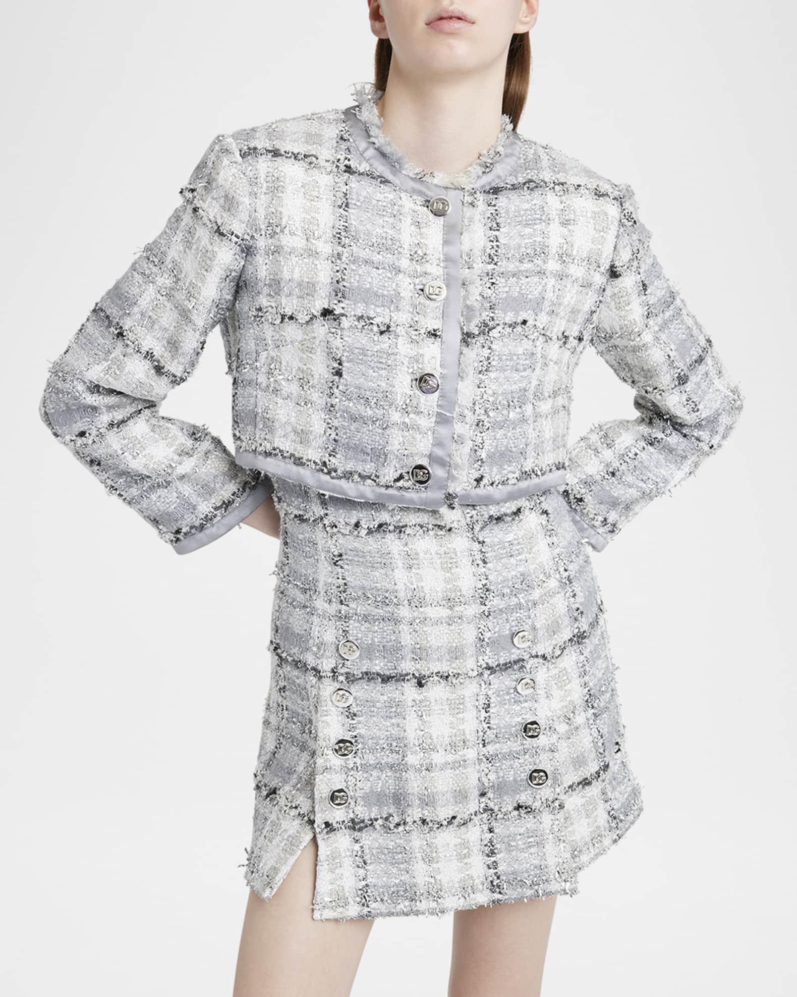 Rachel Check Eyelash Tweed Crop Jacket Product Image