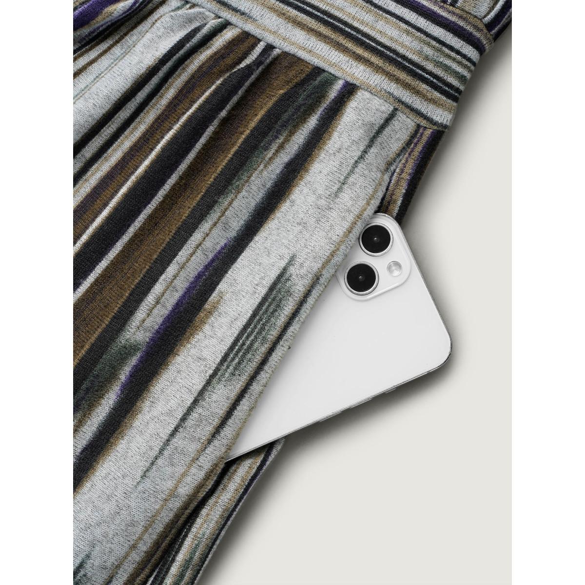 Plus Size Colored Striped Open Front Waist Defining Jacket Women Multicolor Contrast Bodycon Side seam pocket Casual Jackets BloomChic 12/L Product Image