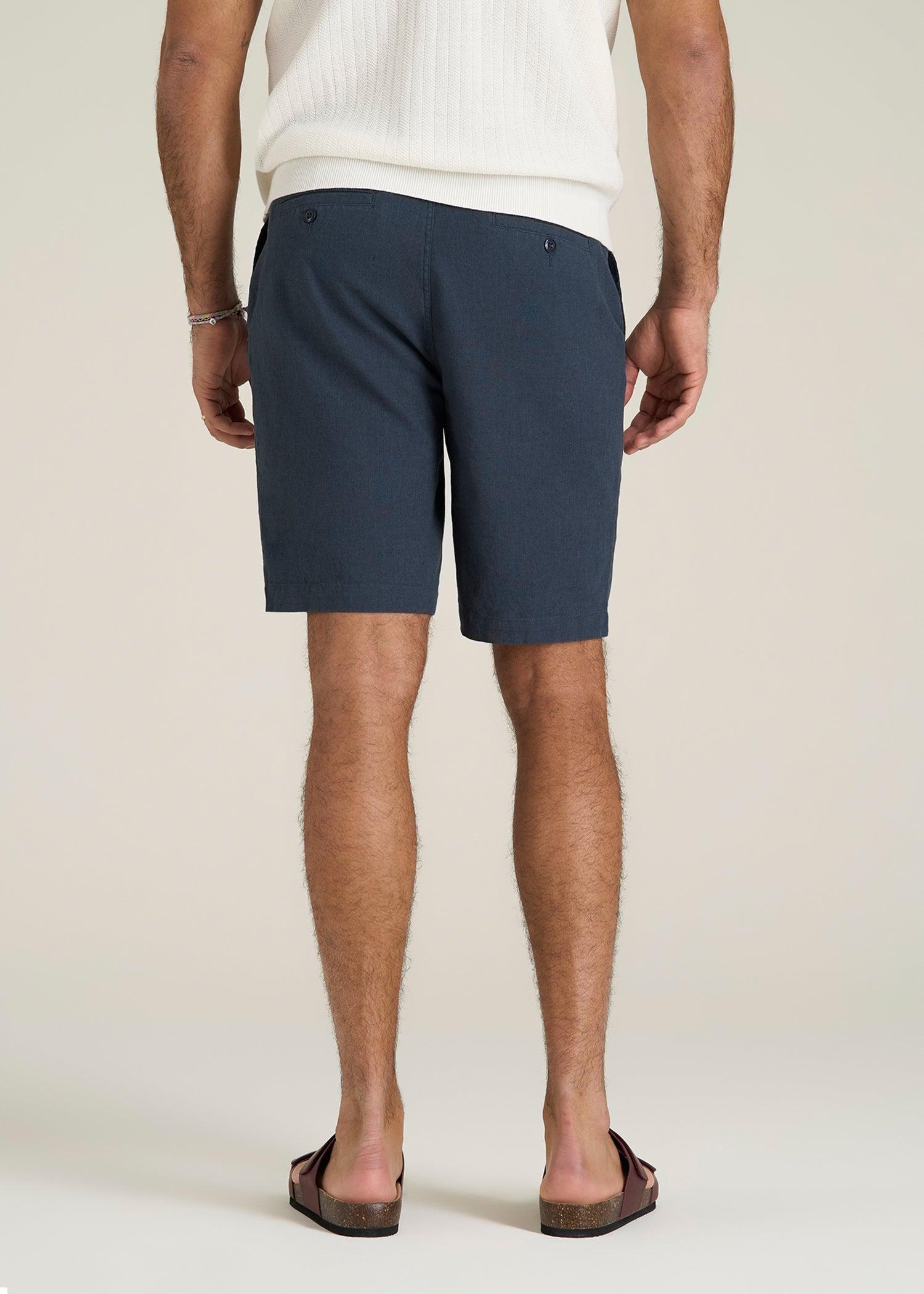 Linen Shorts For Tall Men in Burnt Orange Male Product Image