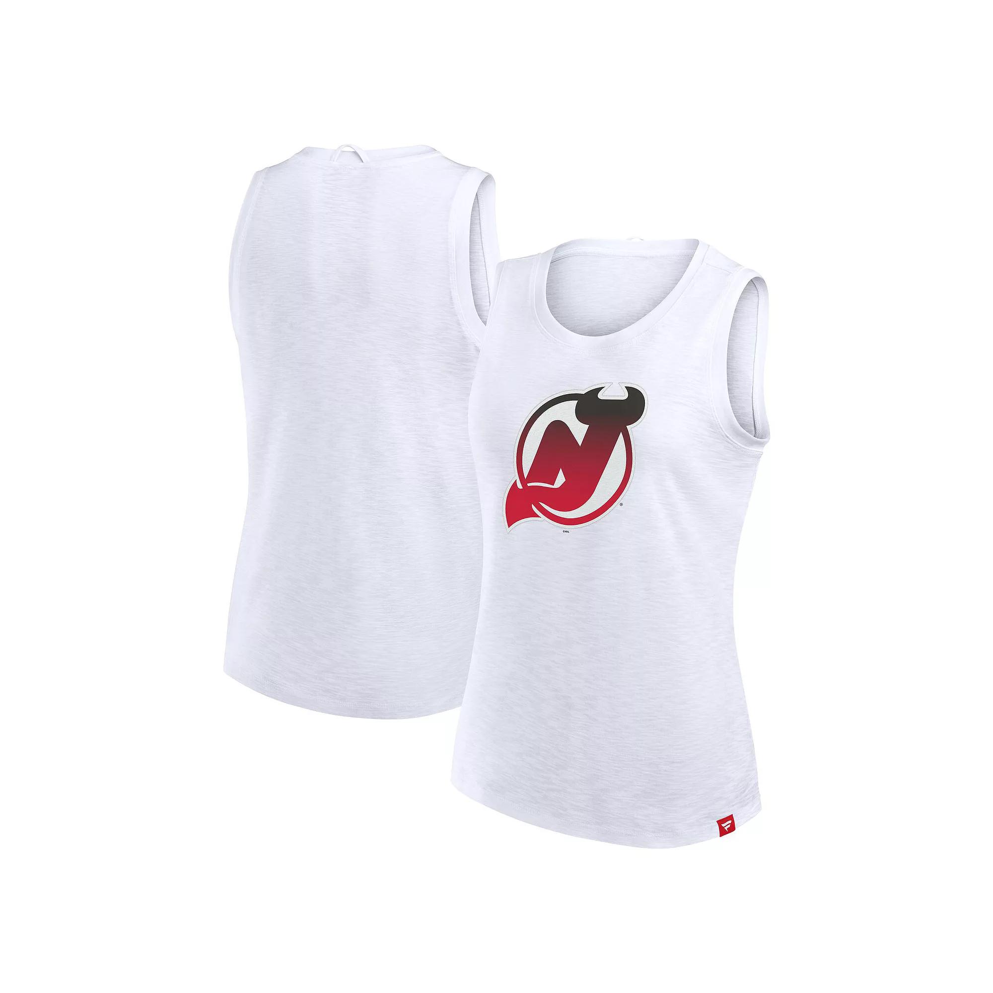 Women's Fanatics White New Jersey Devils Slub Tank Top,  Product Image