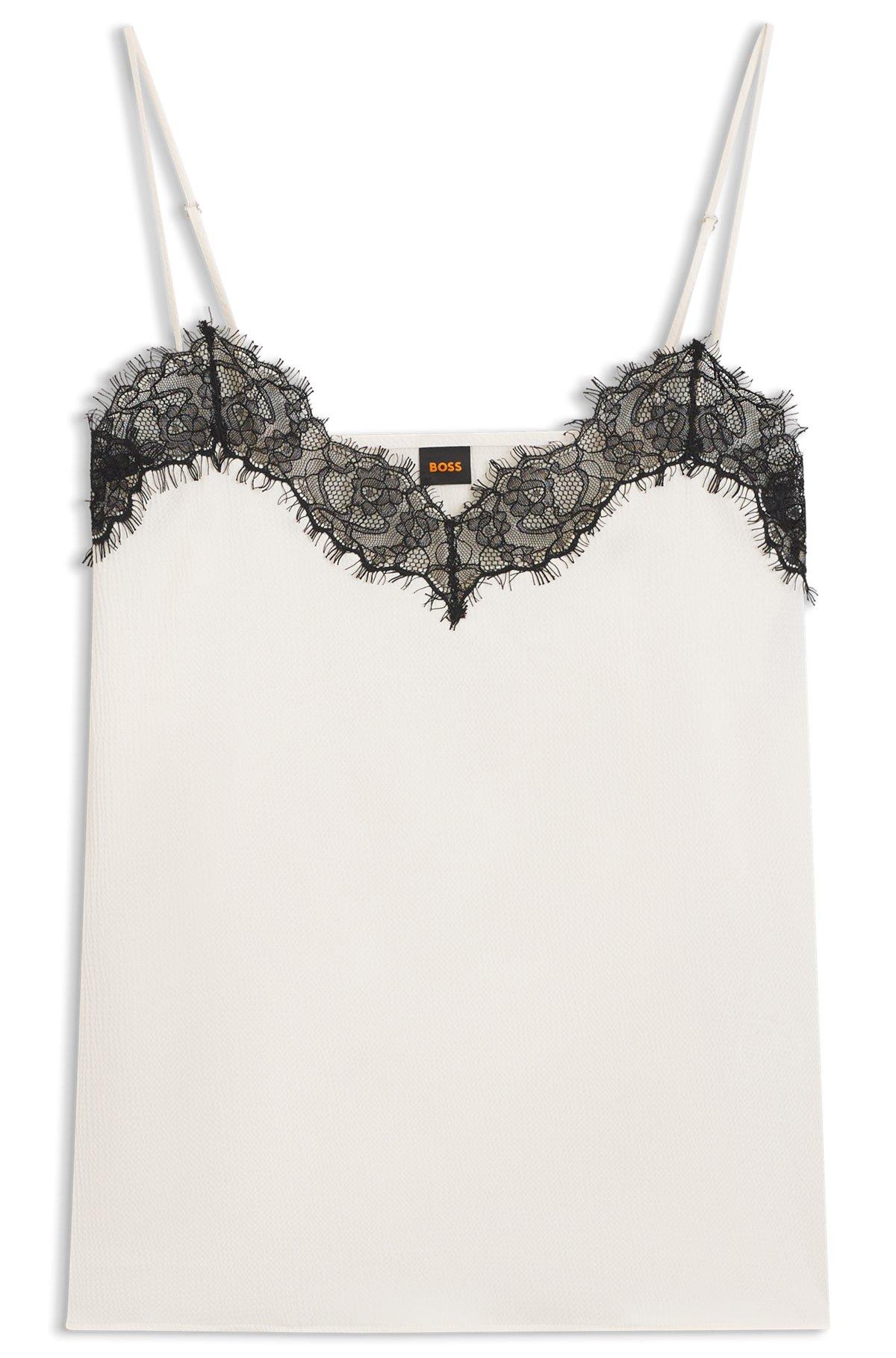 Satin camisole with lace details Product Image