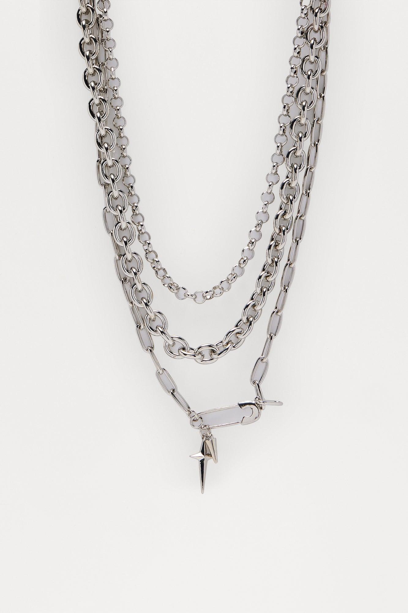 Put Together Pendant Necklace Set - Silver Male Product Image