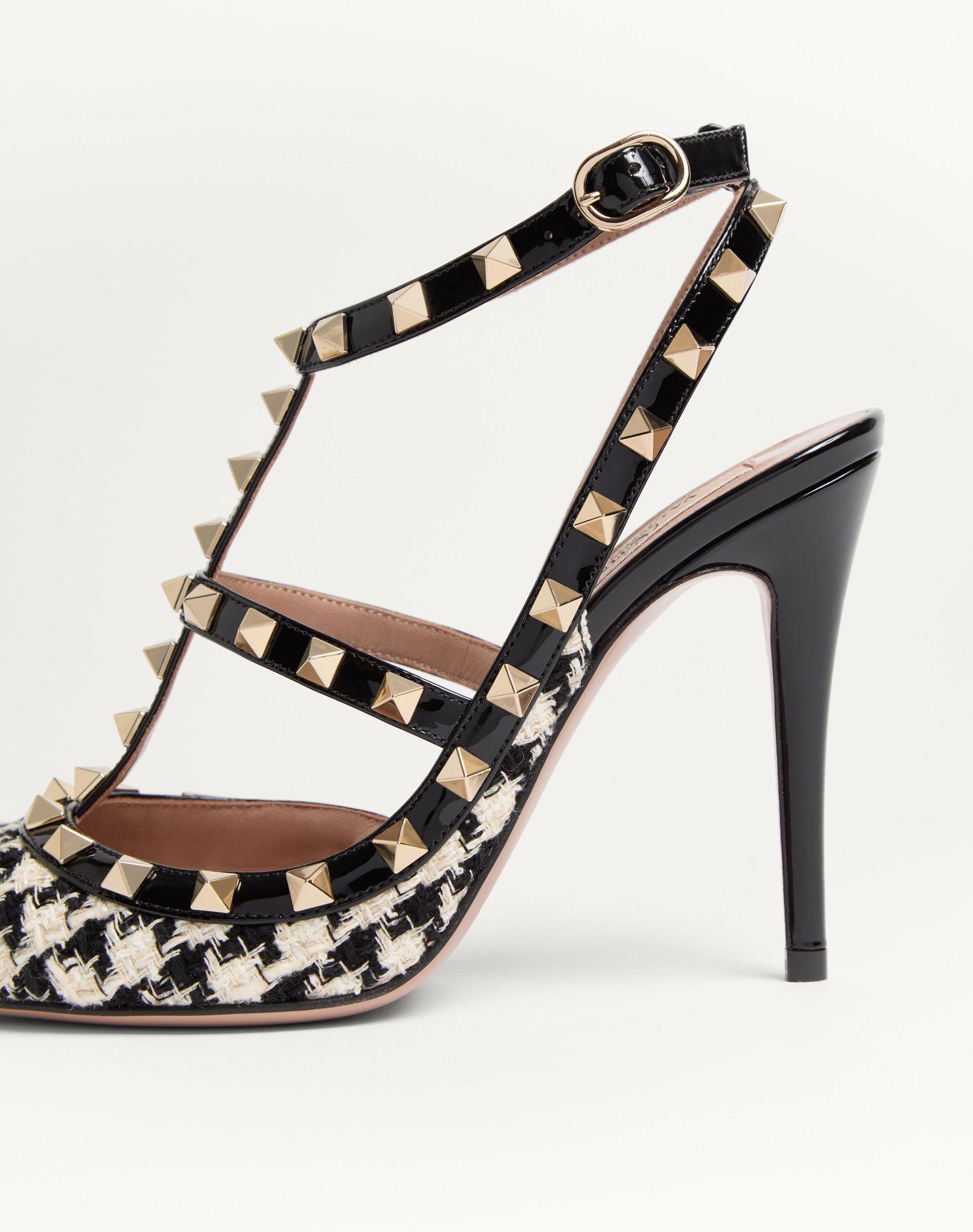 Rockstud Pump In Pied-De-Poule Fabric 100Mm Product Image