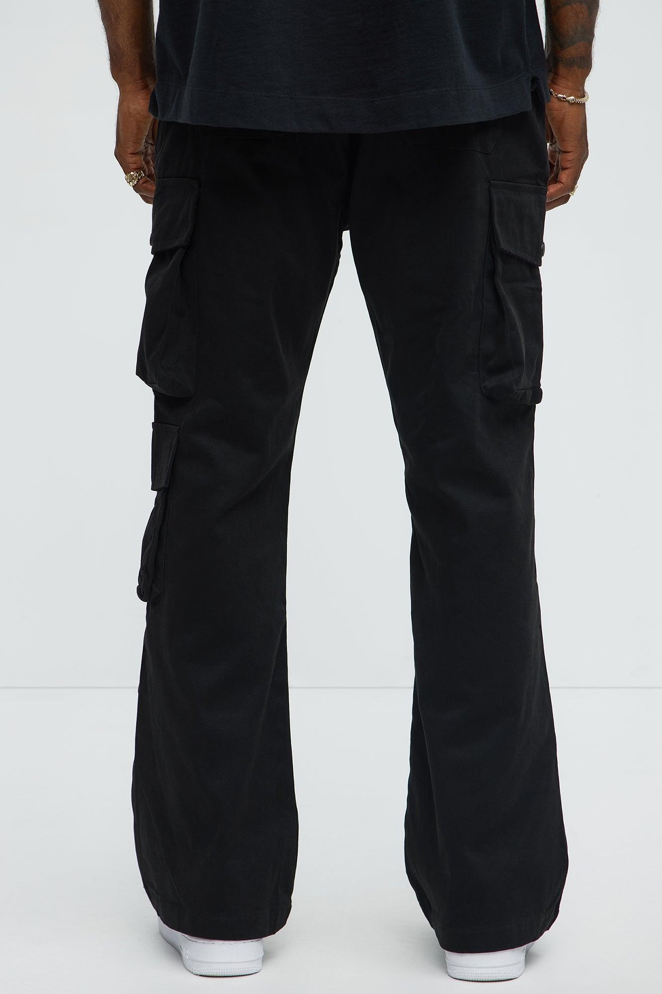 Stacked Skinny Flare 3 Way Cargo Pants - Black Male Product Image