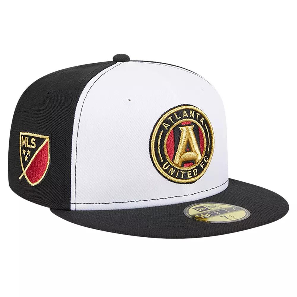 Men's New Era White/Black Atlanta United FC 2024 Kick Off Collection 59FIFTY Fitted Hat, Size: 7, Atu White Product Image